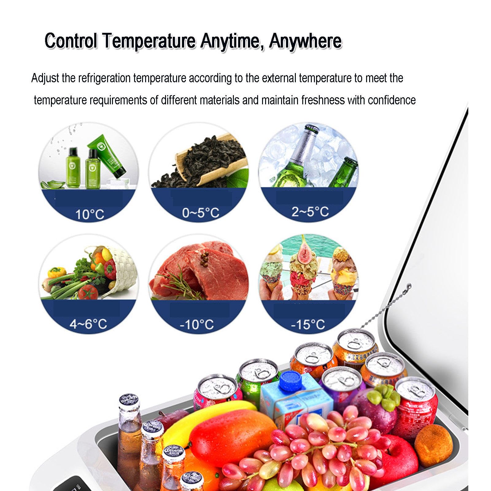 Frigo Riscaldatore Elettrico Portatile Termoelettrico Personale 12 V capacità 8 Litri Mini Frigorifero per Auto 12 V DC E 100-240V AC USB per Bevande, Cibo, Casa, Ufficio E Auto,Blue