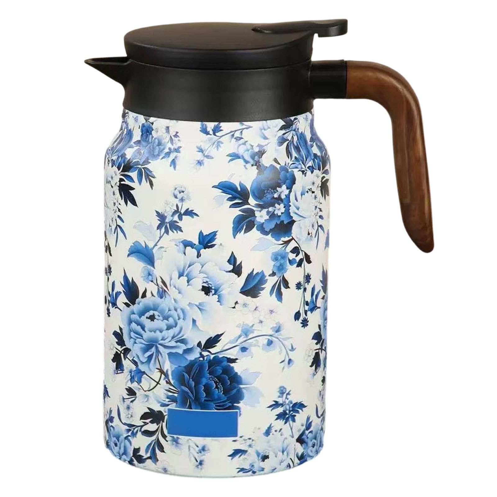 Théière en acier inoxydable grand modèle avec passoire intégrée infuseur et motif floral