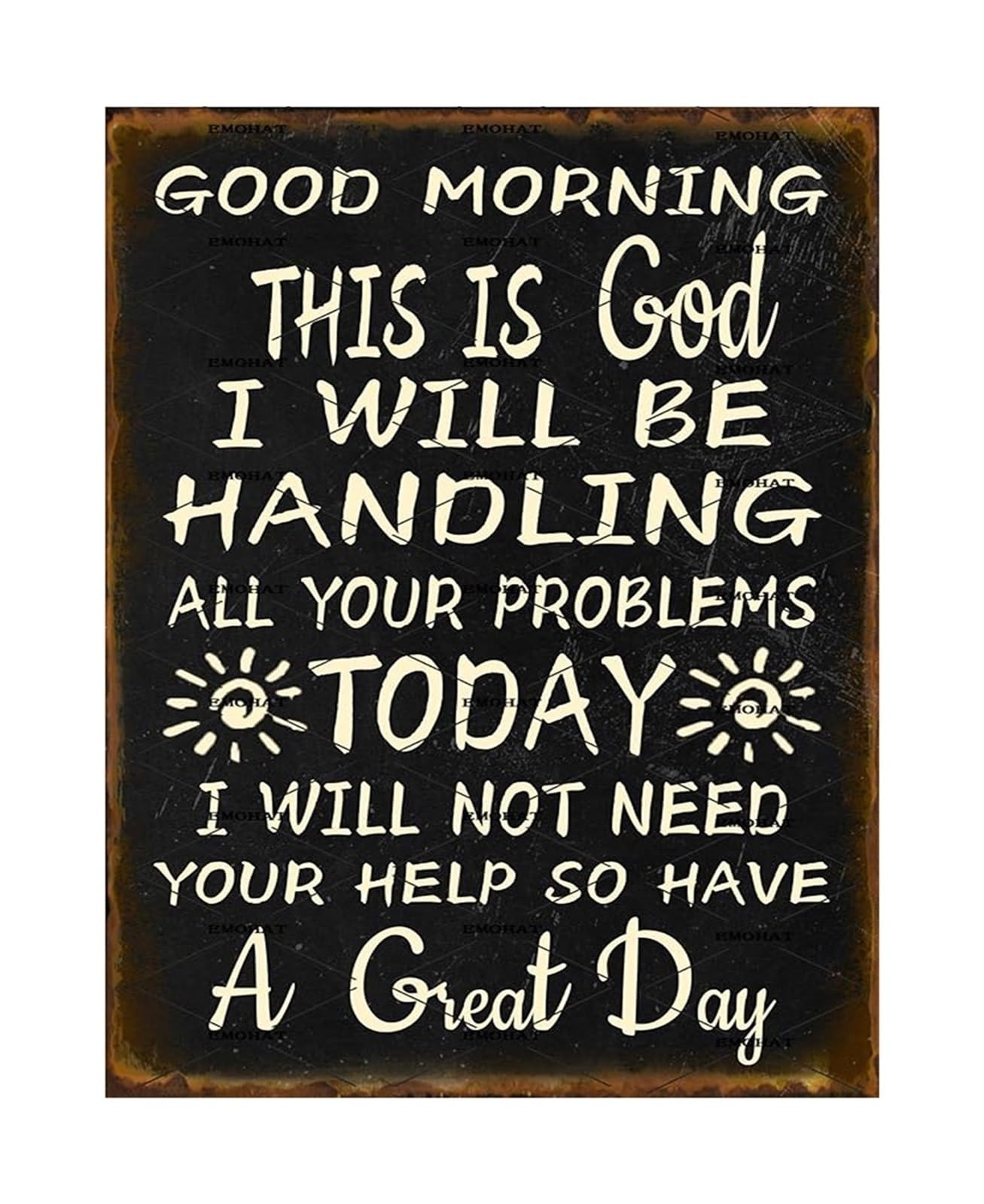 NWPNLXEA Uplifting Christian Quote Metal Sign Morning This Is God Vintage Tin Sign for Home Office Decor (8 X 12 in)