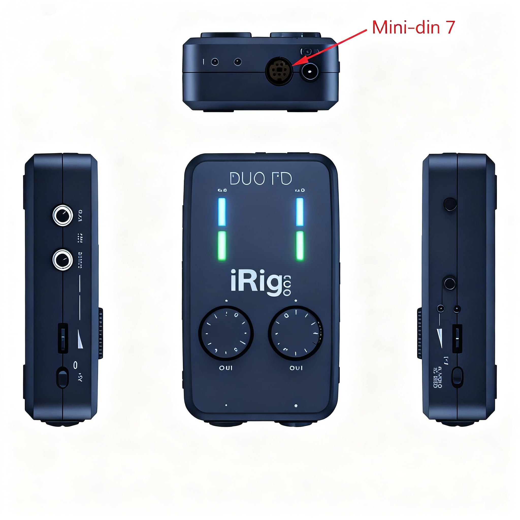 Cavo MIDI da USB-C a Mini-din 7 maschio per IK Multimedia iRig Series, HD, HD-A, tasti, I/O 25/49, MIDI 2 Pro, Pro Duo, Pro I/O Stream, Plug-and-Play, (USB-C, 1,5 m)