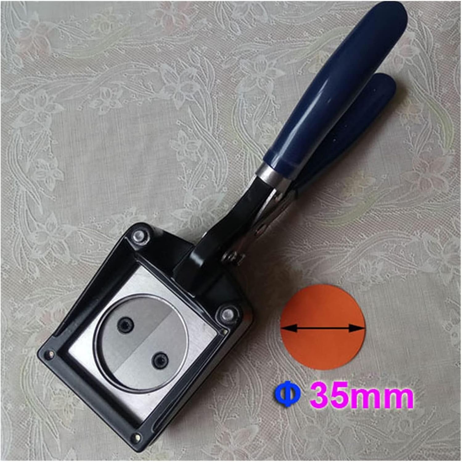 Handheld Graphic Punch Die Cutter 25mm-48mm for Paper Crafting, Button Making & DIY Projects - Precision Cuts for Custom Badges (Actual Cut 35mm)