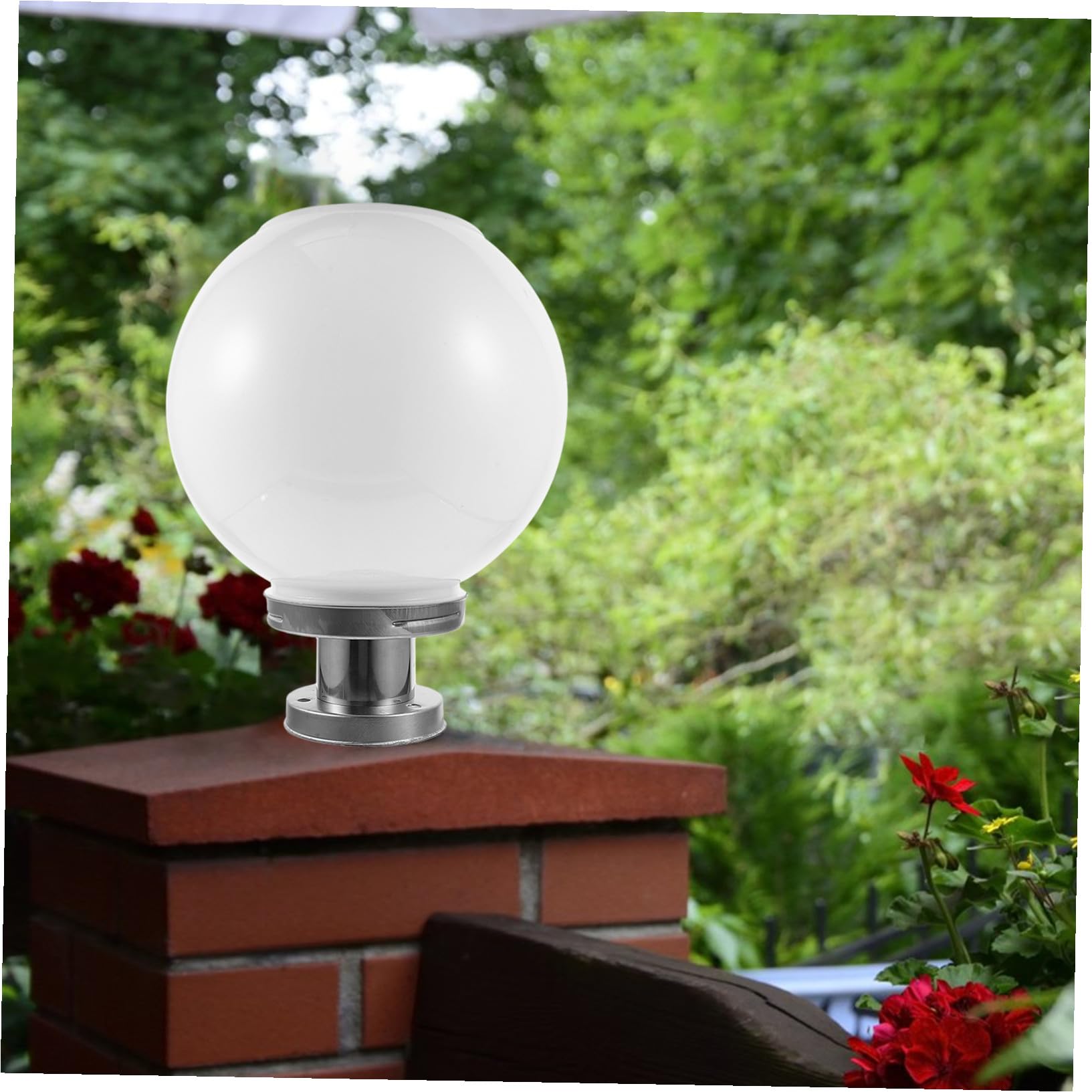 DOITOOL Applique Da Cortile Lampada Solare a Forma Di Palla 250mm Luce a Energia Solare Per Esterni Giardino e Recinzione