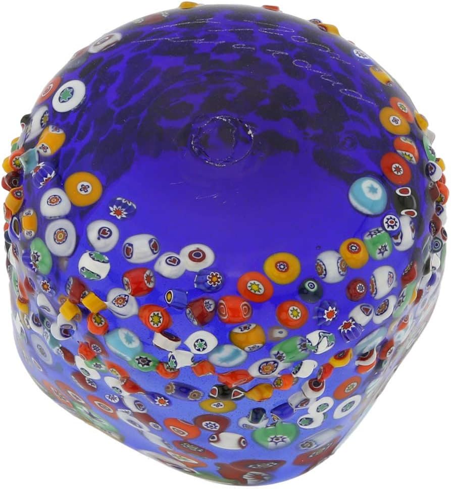 Glass Of Venice Murano Glass Millefiori Mosaic Bowl - Blue