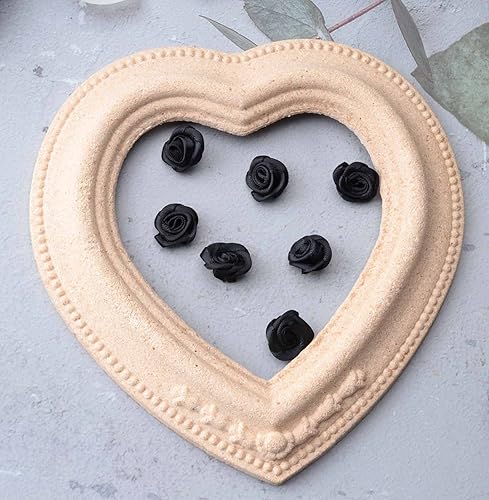 Miniatura 5 de Ruwado 50 piezas de rosas de cinta de satén, mini flores, apliques de costura, suministros para manualidades, proyectos de recortes, bodas, fiestas