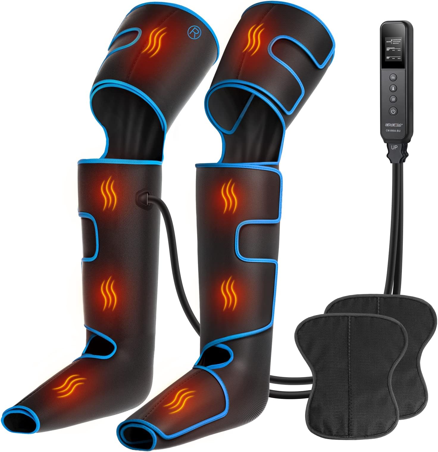 CINCOM Leg Massager with Heat and Compression, Full Leg Massager for Circulation and Pain Relief with 3 Heats 3 Modes 3 Intensities Gift for Mom Dad