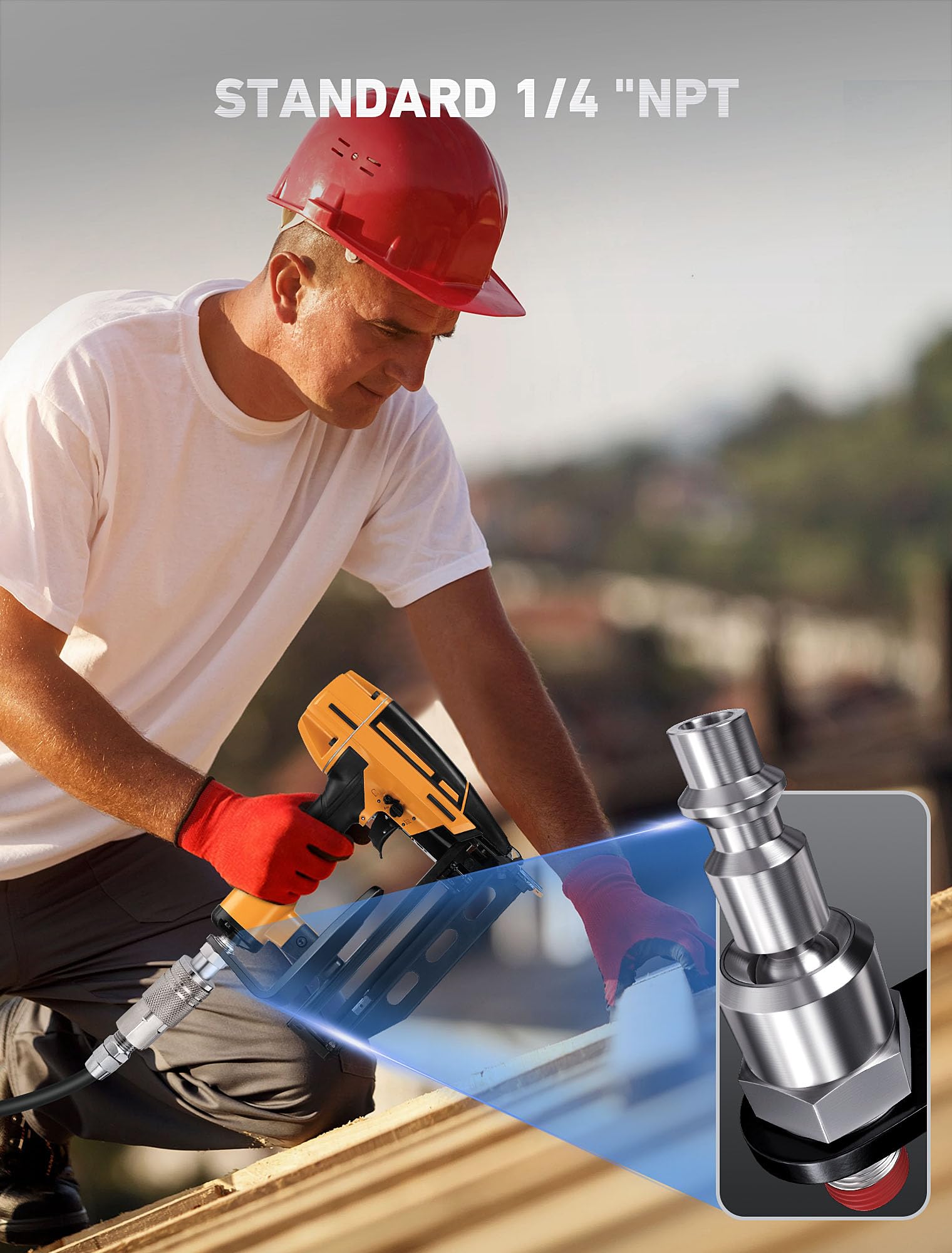 EVOULTES Pneumatic Tool Rafter Hook Hanger,360° Swivel & 1/4'' Air Fitting — Amazon image 4