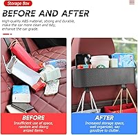 Vista 5 de BELOMI Organizador de reposacabezas del asiento trasero del automóvil con portavasos, caja de almacenamiento colgante del respaldo del asiento