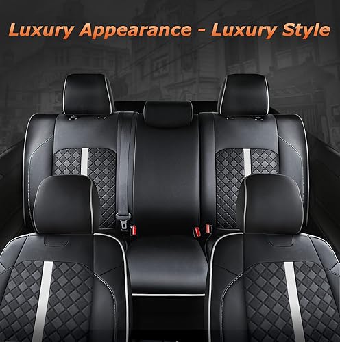 Miniatura 2 de Fundas de asiento de cuero para Tacoma Gen 3rd (2016-2023) Double & Crew Cab, para SR, SR5, Limited, TRD Pro, TRD Sport, TRD Off-Road, Trail Special