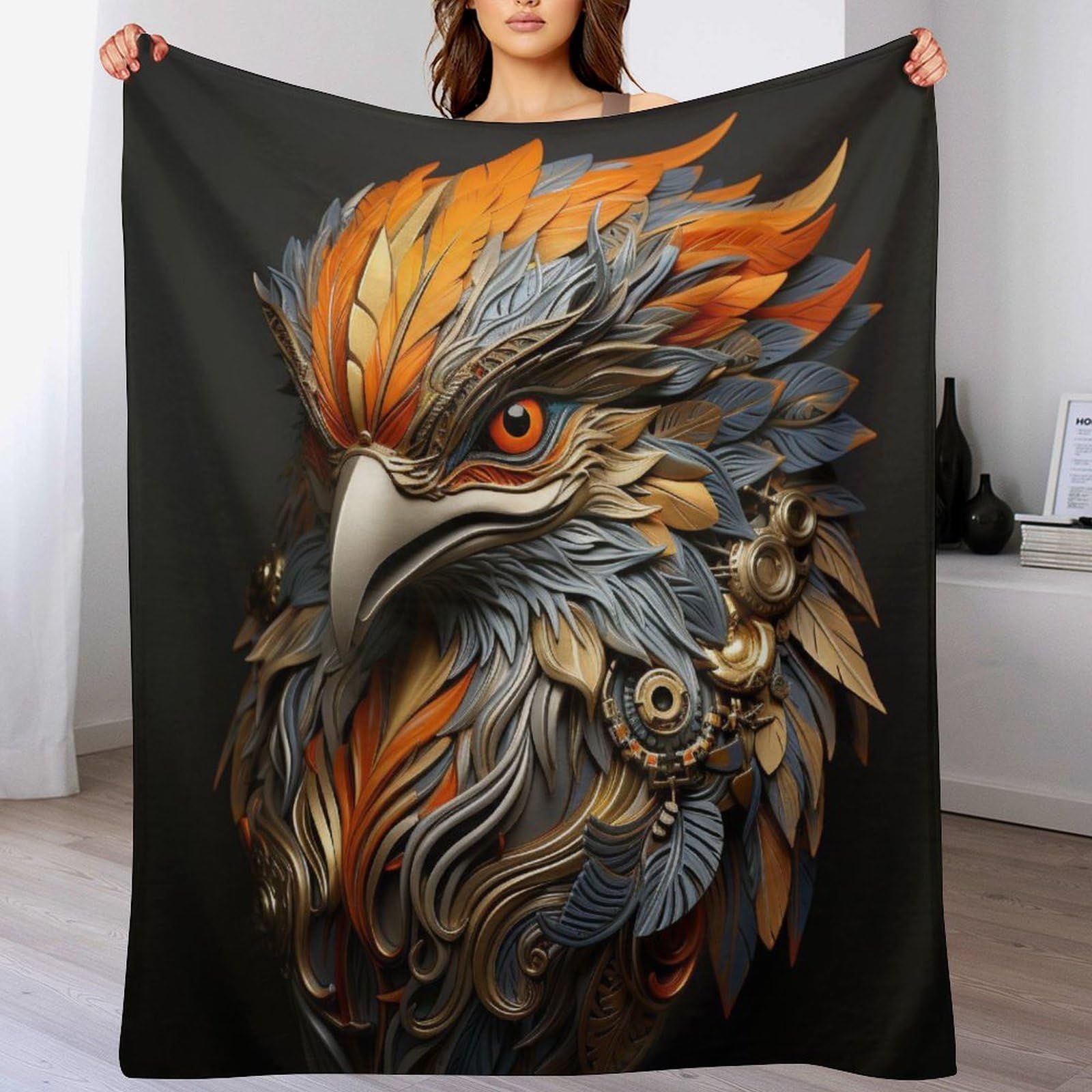 Manta de águila suave para sofá y manta cálida de cama 100x130