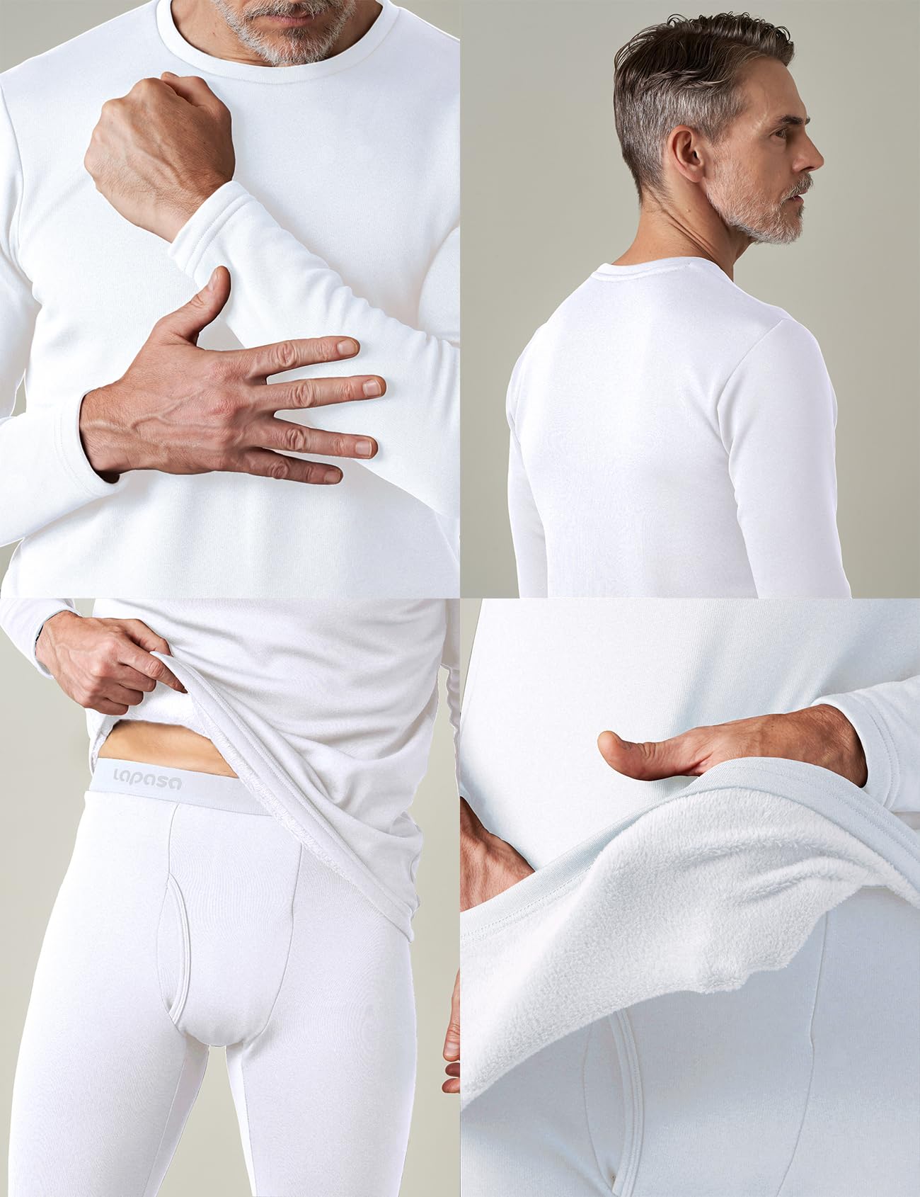 LAPASA Completo Termico Uomo in Pile Calzamaglie Termica & Maglie Termiche Set Sport Invernali Sci Snowboard Sport Running Trekking Caldo/più Caldo/Extra-Caldo М11