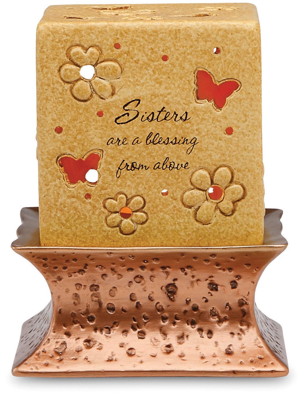 Pavilion Gift Company Sister are a Blessing by Pavilion, 5-1/2-Inch Tall Including Base and Tea Light Candle