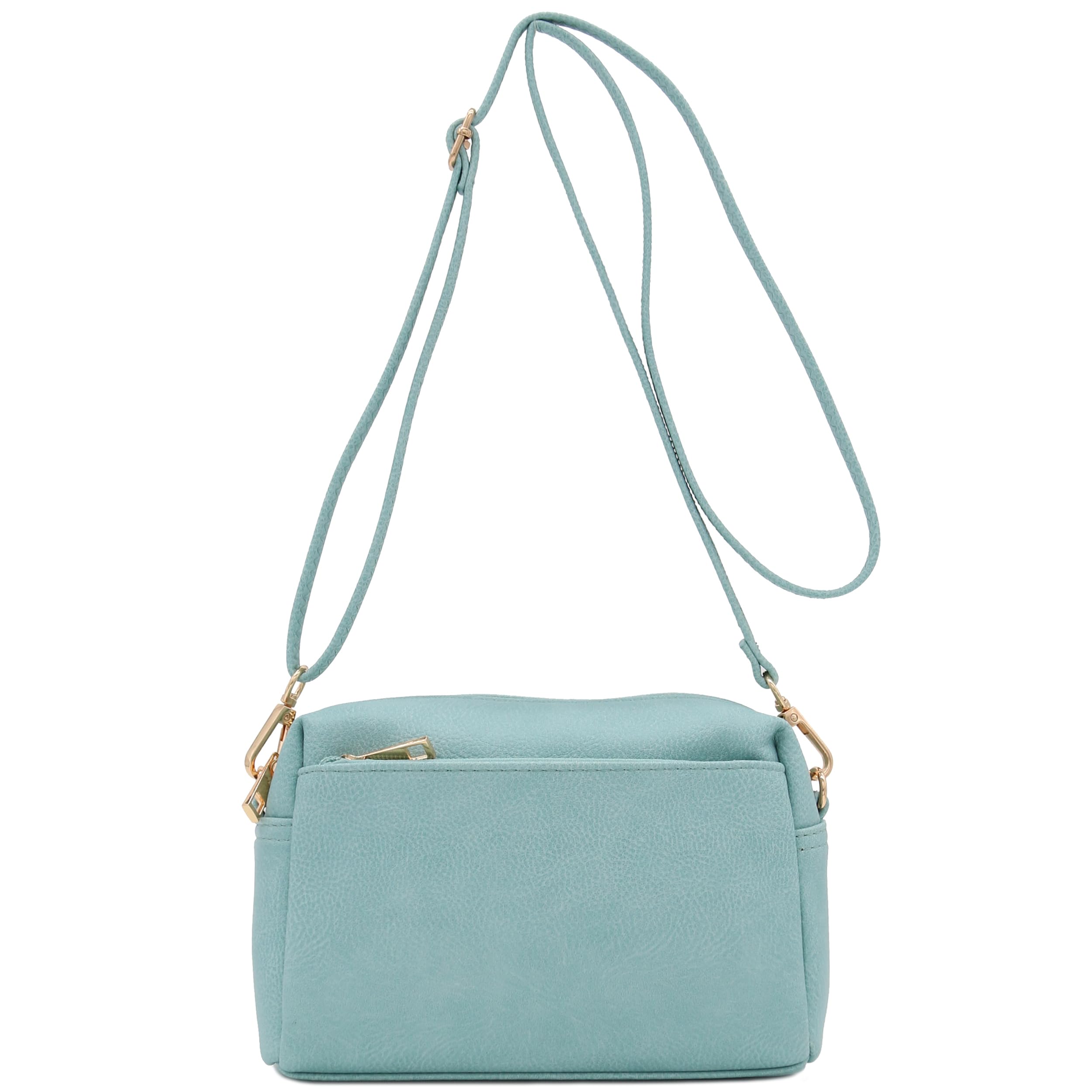 FashionPuzzle Triple Zip Small Crossbody Bag