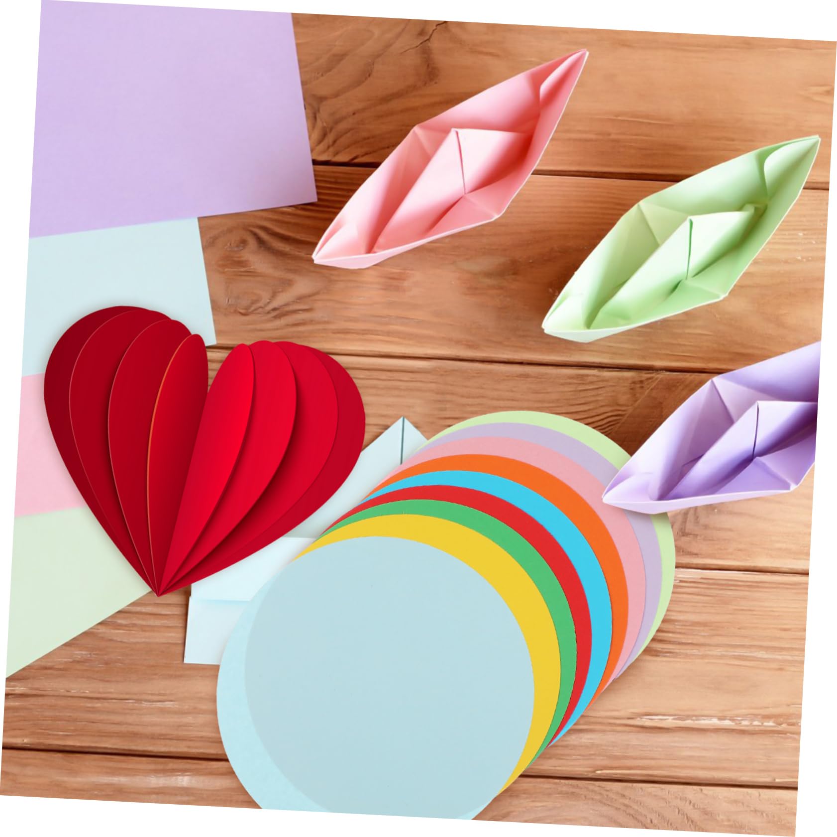 Uonlytech Feuilles de Papier Origami Rond Couleur Pastel Lot de 500 Papier Pliable Stable et Finement Travaillé Emballage Soigné pour Bricolage et Loisirs Créatifs