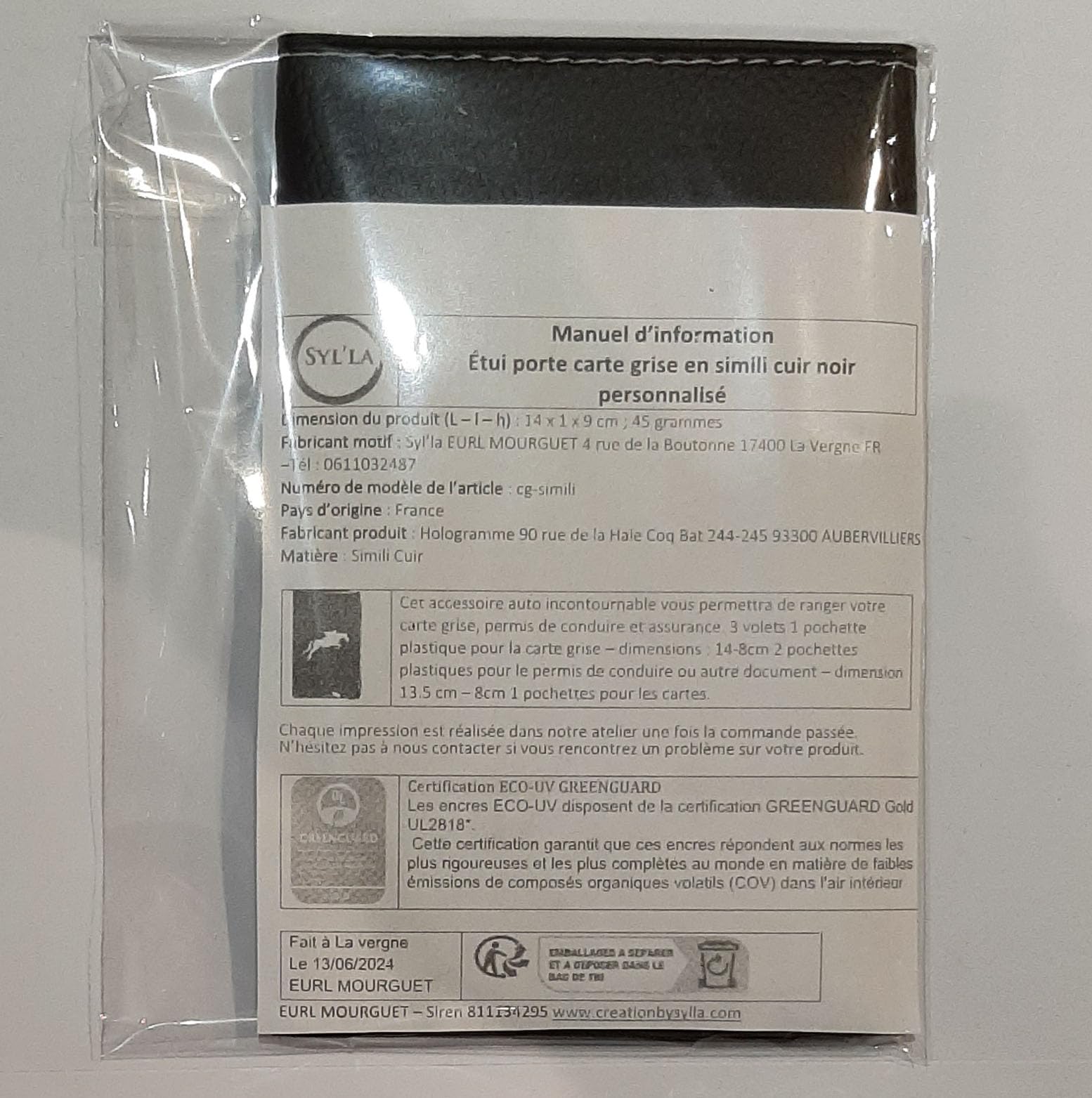 Schutzetui für Führerschein und Autopapiere mit Sternenmotiv, französisches Format, Voiture (Schwarz) - cg-tpas