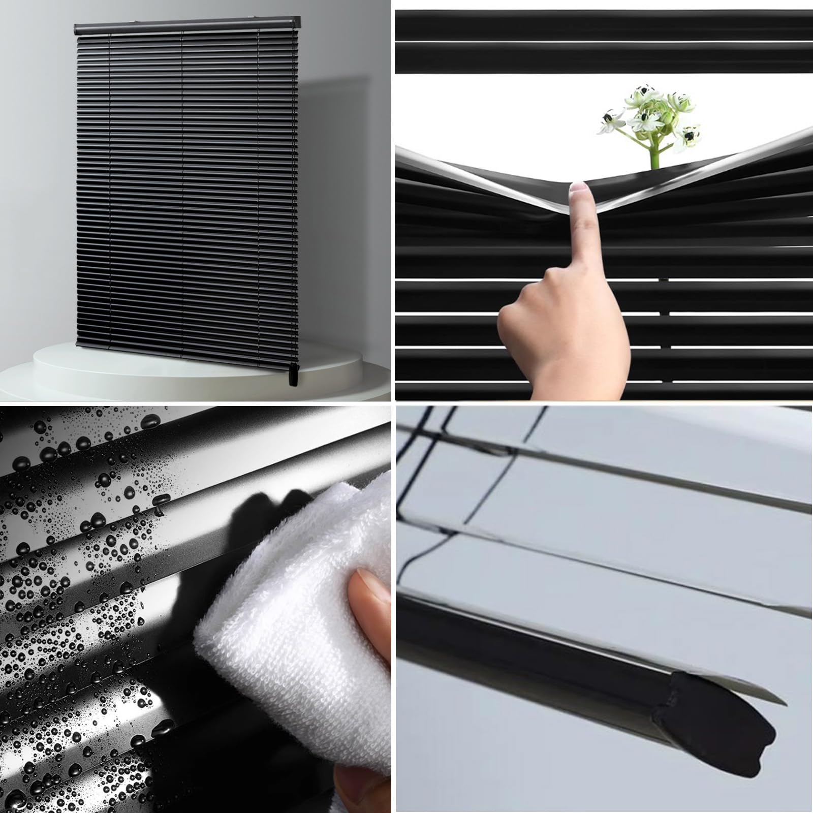 Aluminiowe żaluzje weneckie 25 mm do użytku w pomieszczeniach, odcienie poziome, zaciemniające, izolacja termiczna, wodoodporne, odporne na promieniowanie UV, idealne do łazienki, biura, domu, 100 x