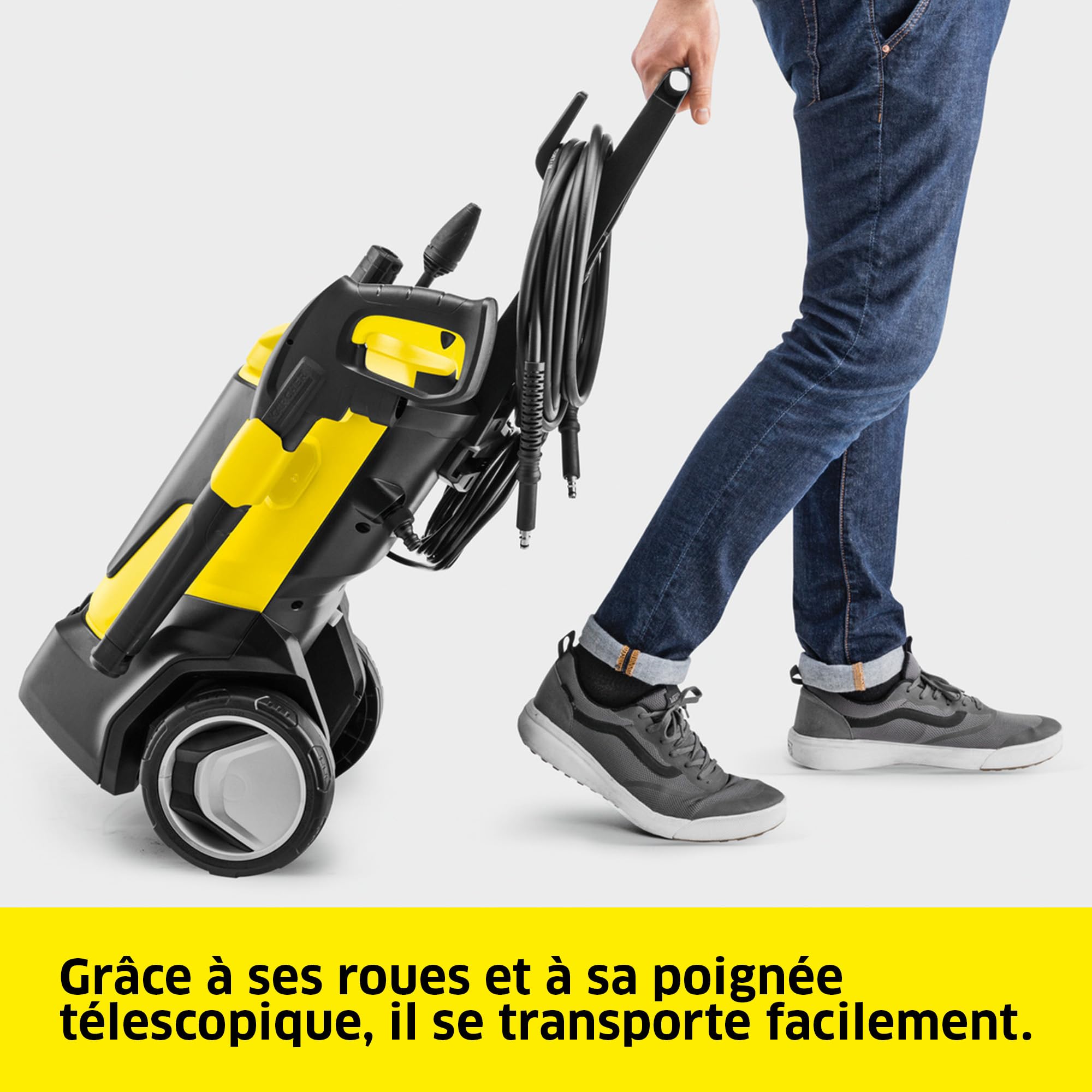Kärcher Nettoyeur Haute Pression K 7 WCM FJ, Pression Max. 180 Bar, Débit : 600 l/h, Surface : 60 m²/h, Poids : 17.1 kg, Pistolet HP, Lance Vario Power, Rotabuse, Buse à Mousse