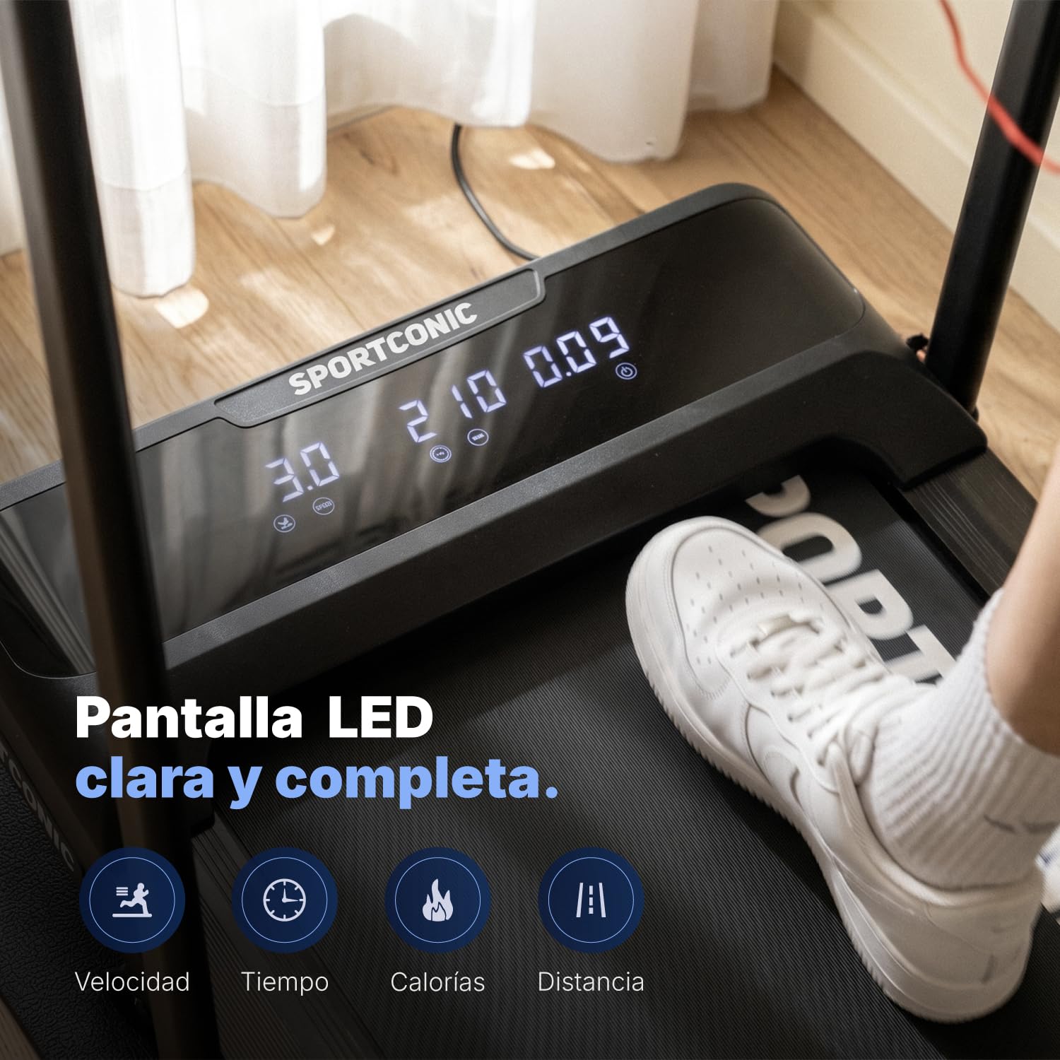 Sportconic Cinta de Correr Plegable con Inclinación, Walking Pad, Caminadora Electrica para Casa, Cinta de Andar Silencioso y Compacto