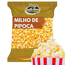 Milho de Pipoca 1 kg - Santa Maria - ALTA TAXA DE ESTOURO, SEM CONSERVANTES