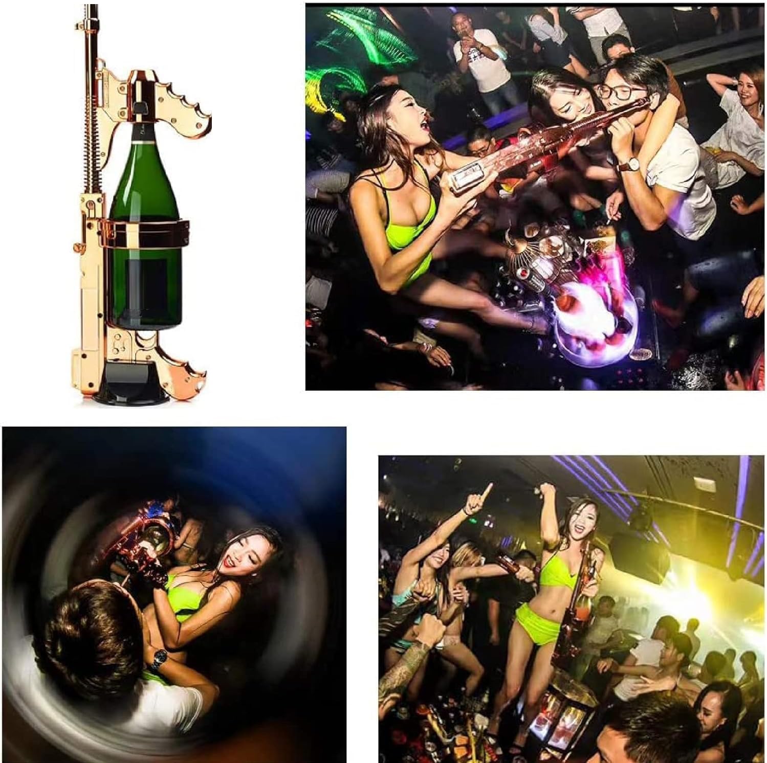 Pistola a spruzzo per champagne, pistola ad alcool multifunzione per birra e vino, 750 ml/1,5 l, ideale per feste di compleanno, matrimoni e celebrazioni