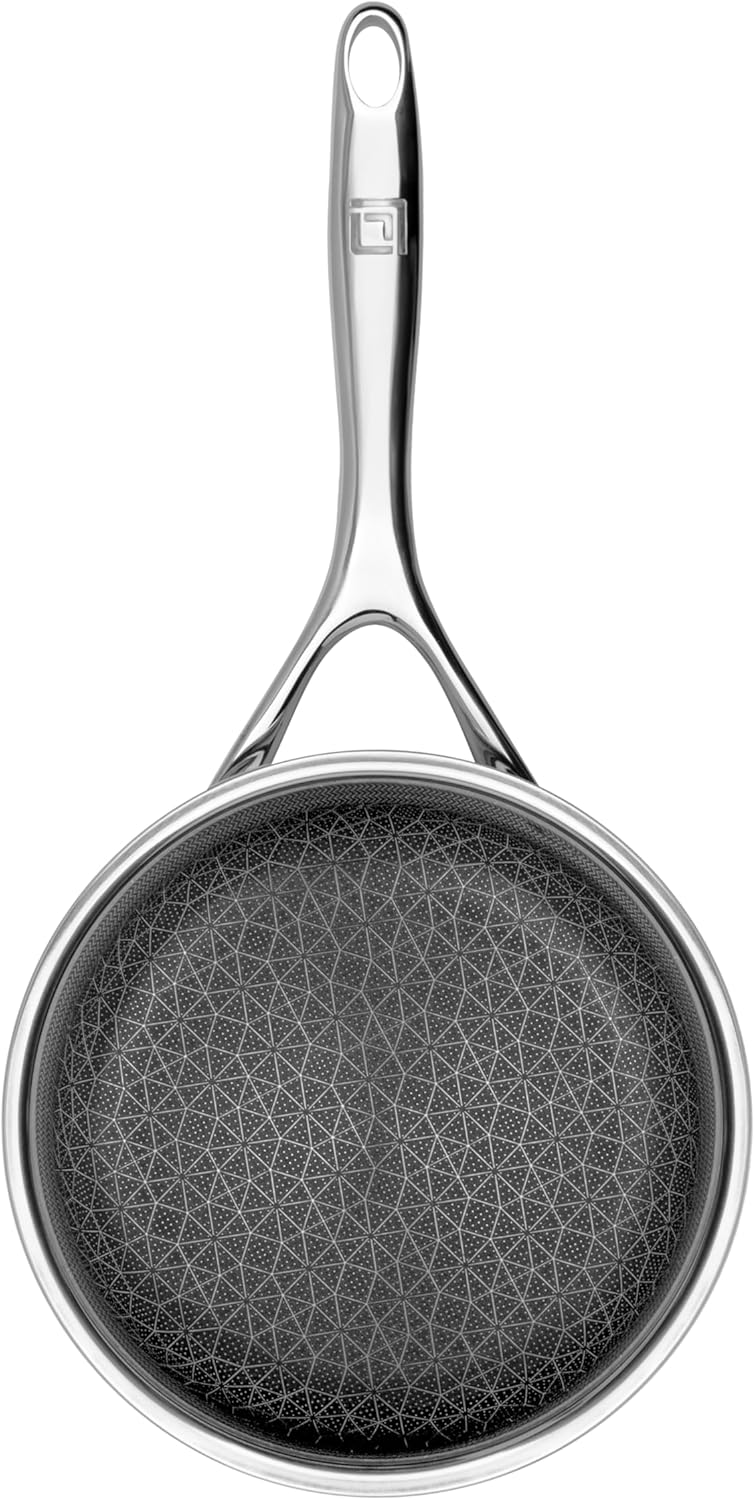 LIVWELL DiamondClad Nonstick Hybrid 1.5-Quart Saucepan with Lid - Kitchen Gifts - Pots and Pan Set Cookware - Medium Sauce Pan - Cooking and Dining - Sauce Pot with Lid - Stainless Steel Cookware Set