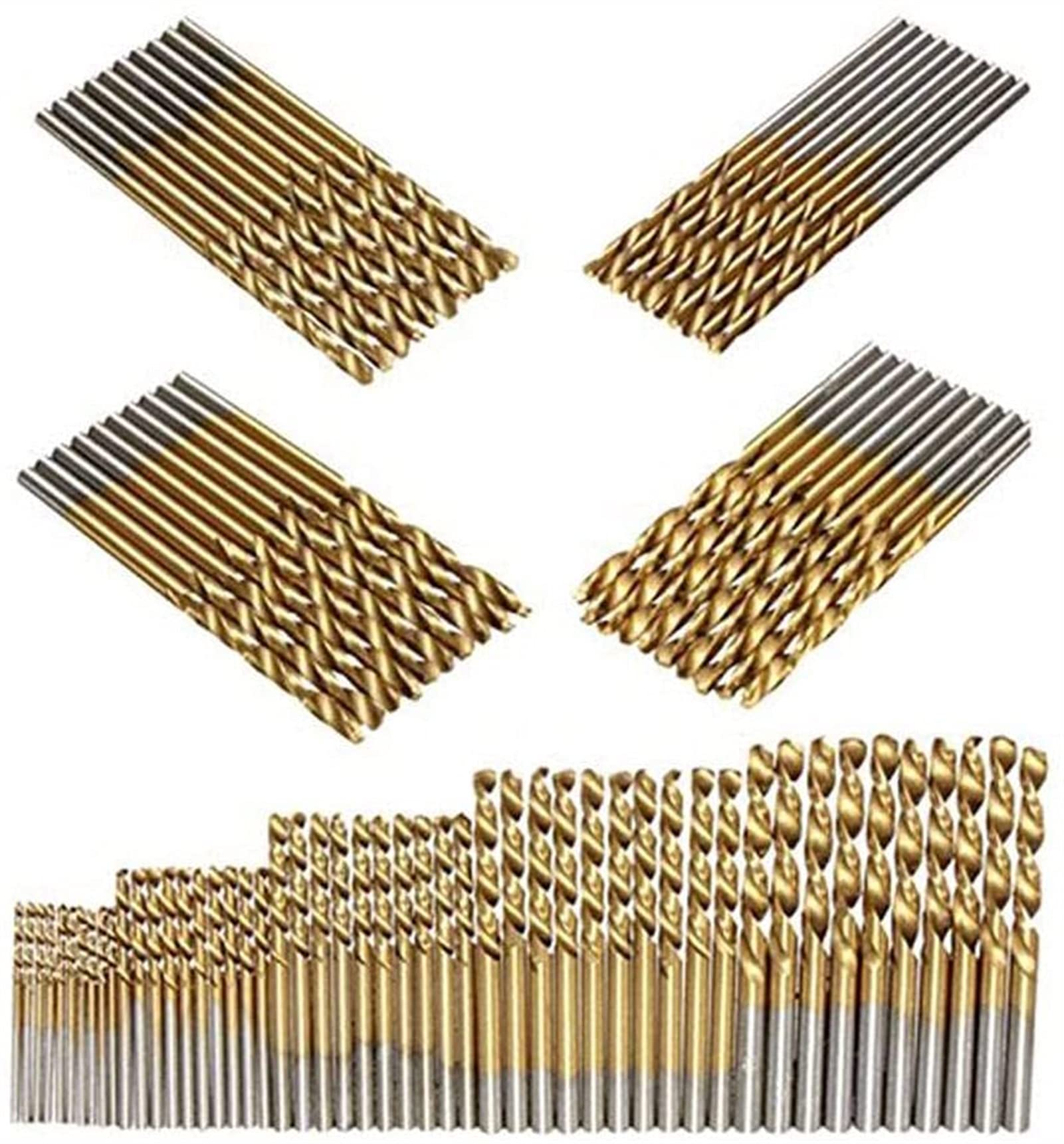 50 sztuk wierteł spiralnych ze stali szybkotnącej 1,0/1,5/2,0/2,5/3,0 mm zestaw tytanowy 3 powlekane HSS narzędzia do obróbki drewna ręczne