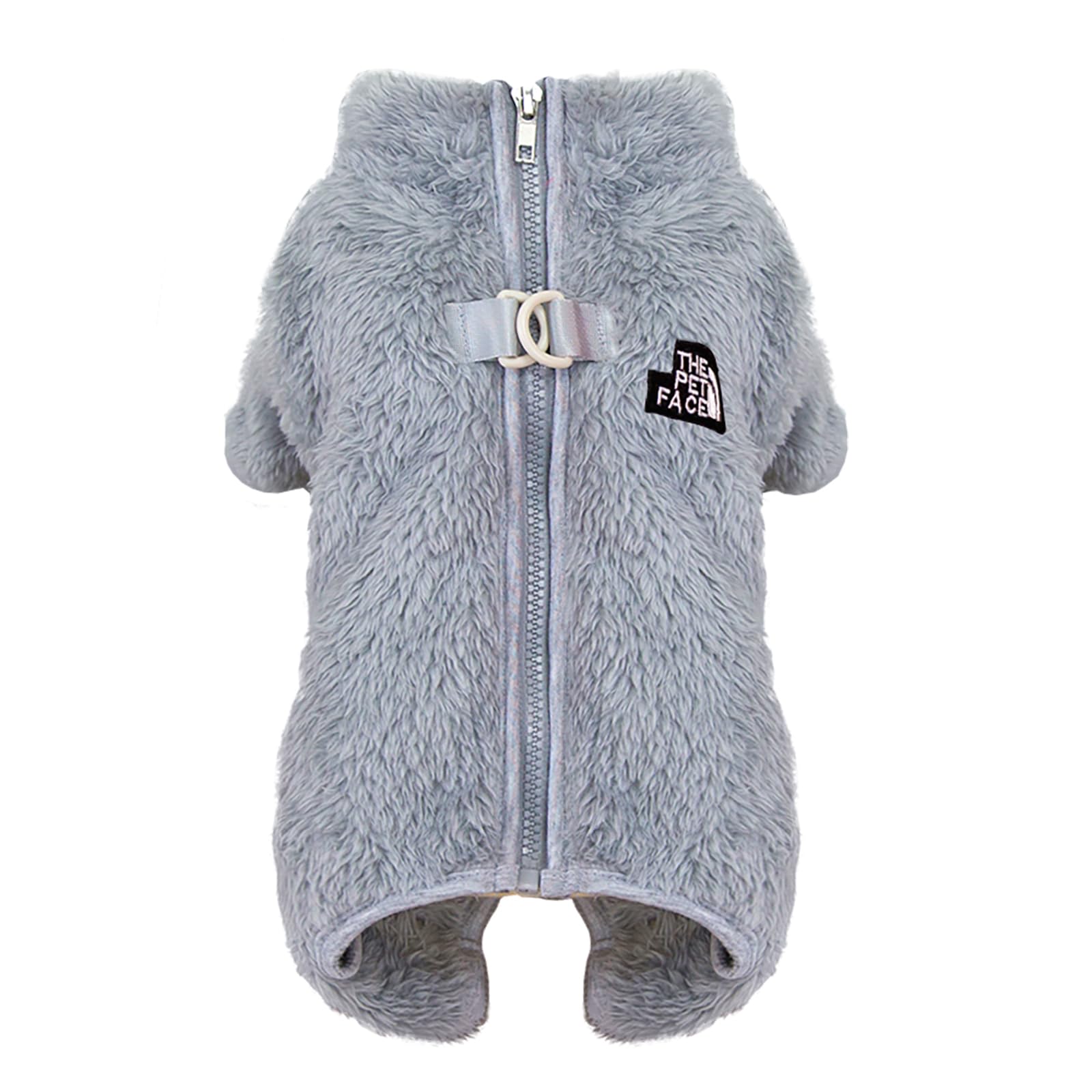 Izefia Dog Sweater Clothes Apparel Fleece Woolen Sweaters Onesie Winter Warm Sweat Shirt 4 Legs Jumpsuit Pajamas Trendy Pet Face Pattern Sweater for Small Dog Medium Cat Grey XXL