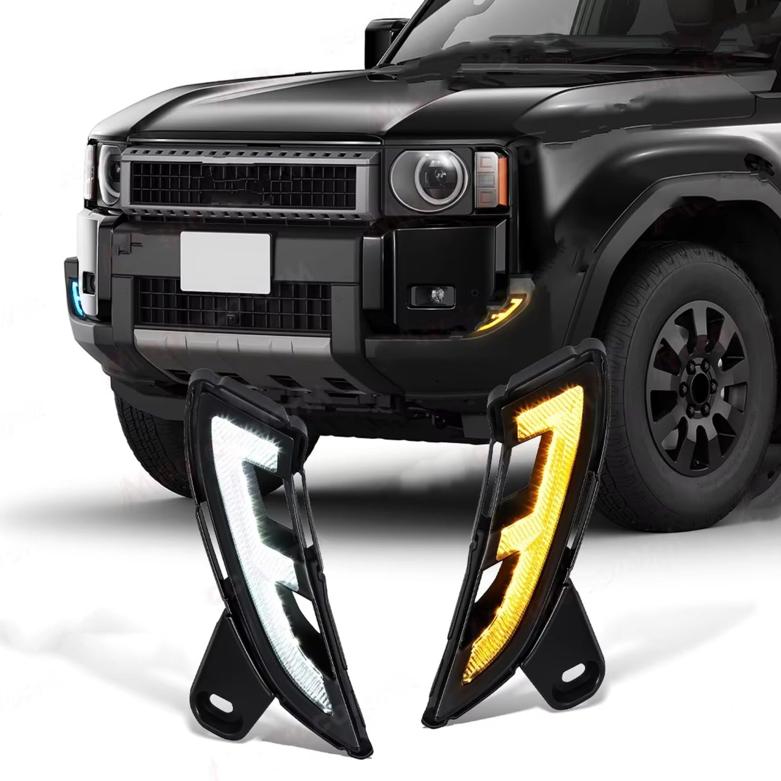 Luces Antiniebla Delanteras Para Toyota Para Tierra Para Cruiser Para Prado 250 LC250 Luzes Diurnas Funcionamiento Lámparas Señal Girar Luces Diurnas Led DRL