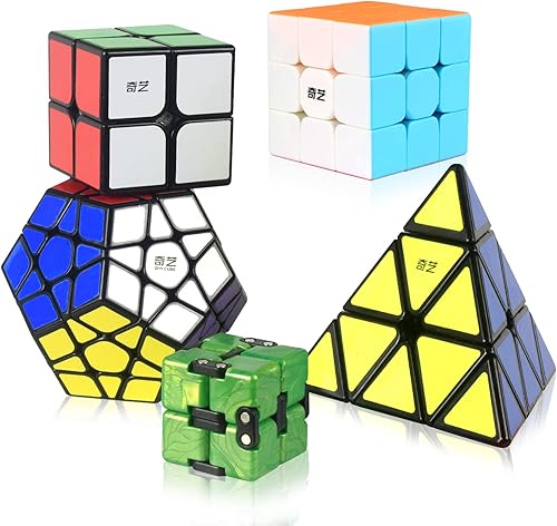 Miniatura 1 de Juego de cubo de velocidad cubo infinito cubo mágico de 2 x 2 3 x 3 pirámide rompecabezas de megaminx juguete para niños y adultos paquete de 5
