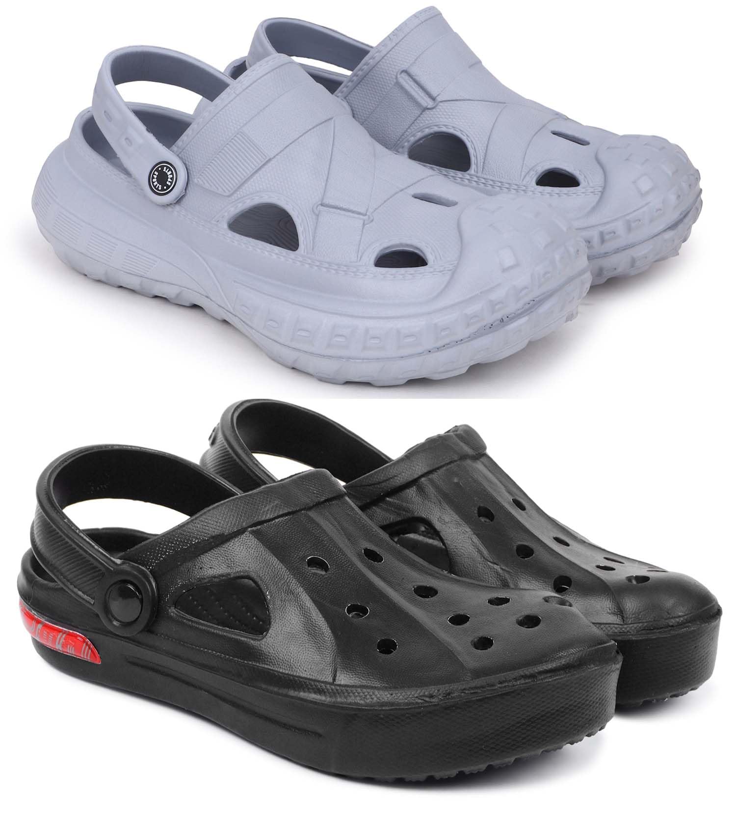Combo Pack of 2 Slipper/Flip Flops/Slides/Clogs/Sandals for Men,(Cl-1200-Grey,Cl-Tube-Black),9 (UK/India)-image-35