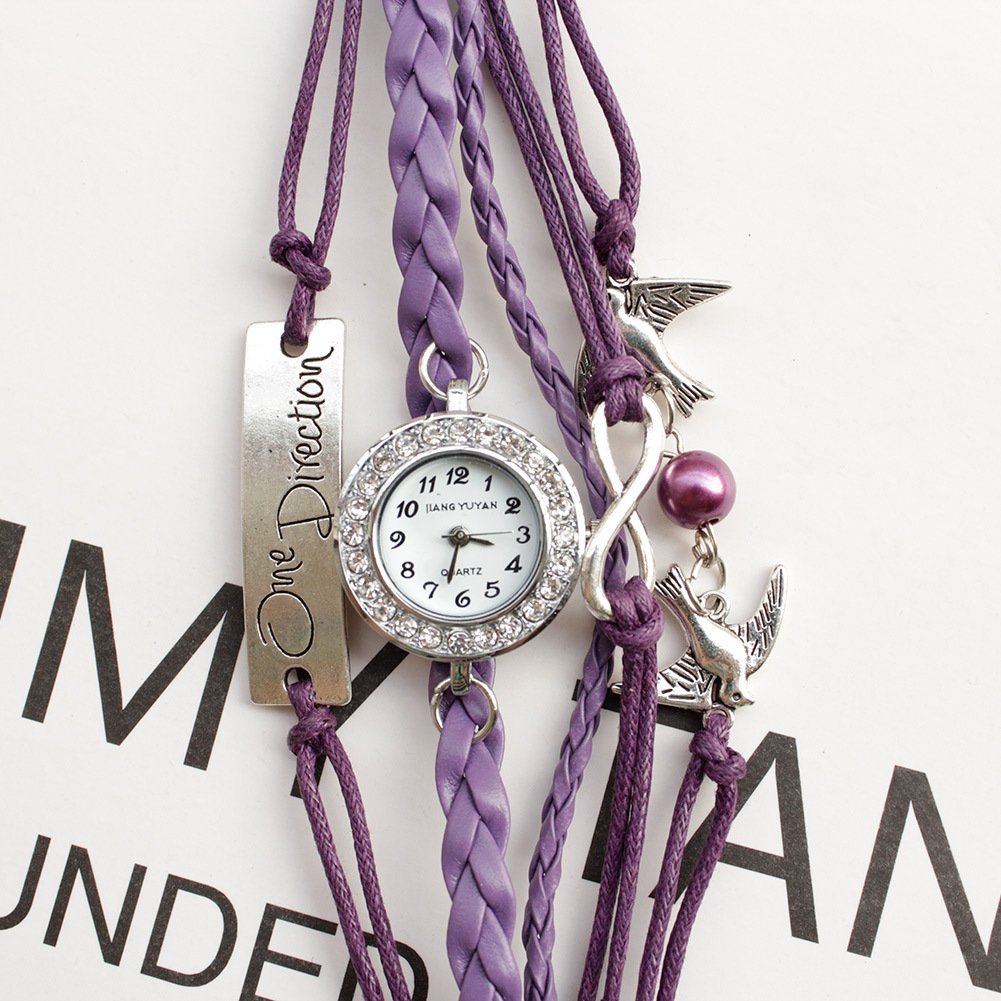 Women's Bracelet Watch Creative Leather Strap Full Diamond Head Waterproof Watch