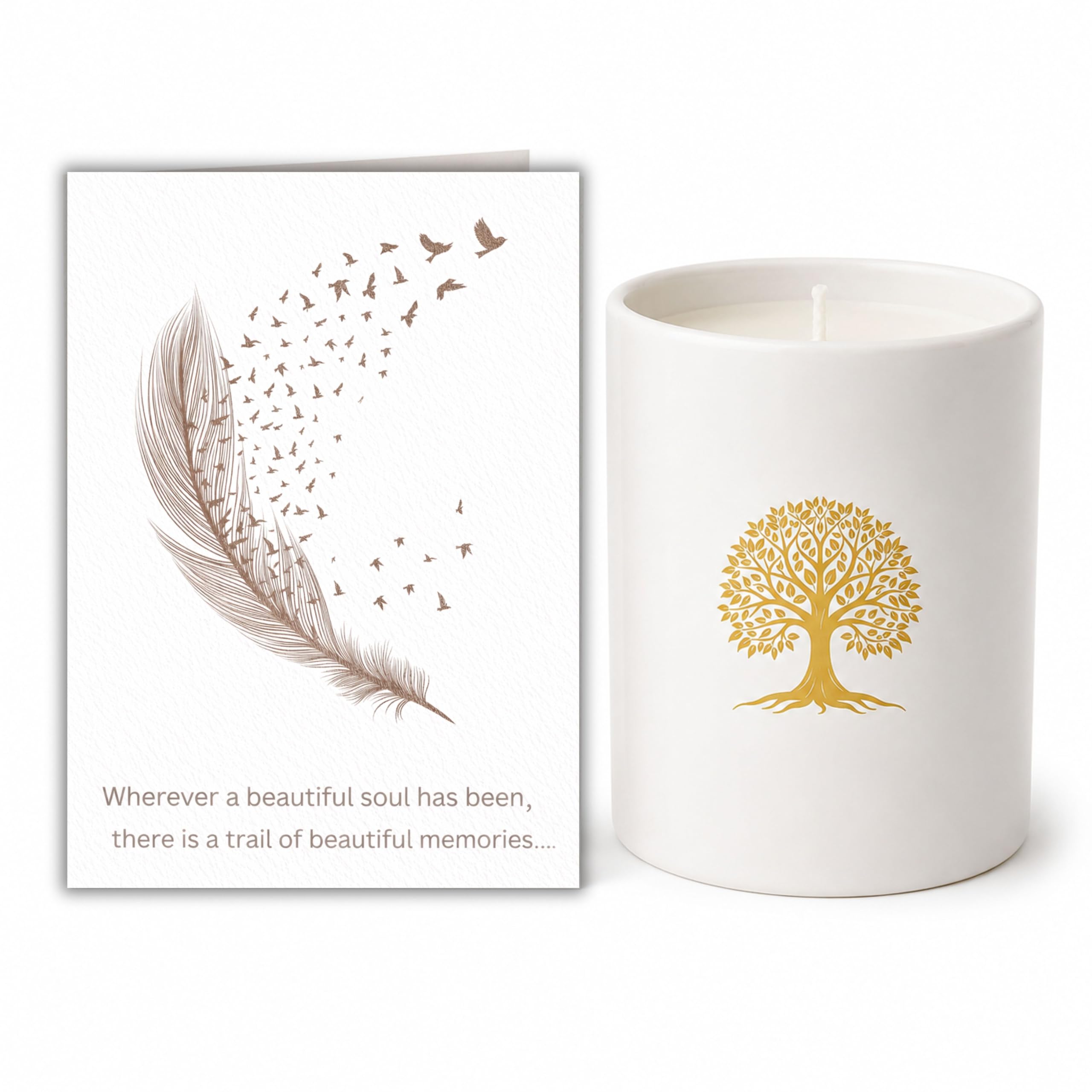 Sympathy Candle and Card Set for Bereavement Remembrance Memorial Thinking of You TOLSYM07
