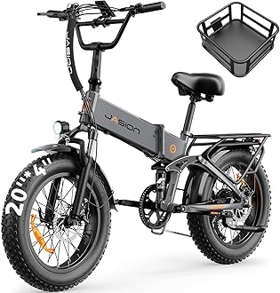 Jasion X Hunter&PRO Electric Bike for Adults,1800W/1400W Peak 20''Fat Tire Foldable Ebike,Folding E Bike Up to 80+/70+ Miles Range,720/624WH Removable Battery,30+MPH E Bike,Certified by UL2849