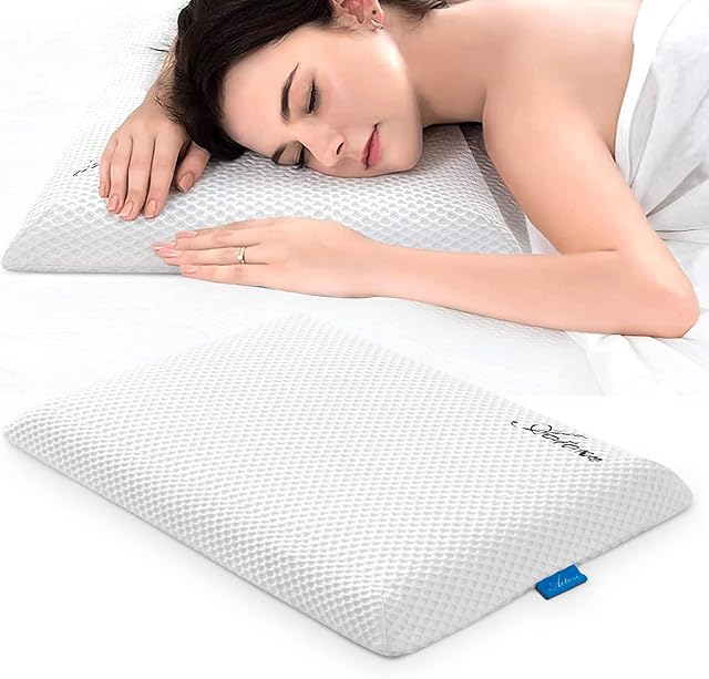 AOTOZE Thin Pillow for Adults | Super Slim Pillow | Low Profile Pillow | Flat Head Pillow | Stomach Sleeper Pillow | Gel Memory Foam Pillow 6cm