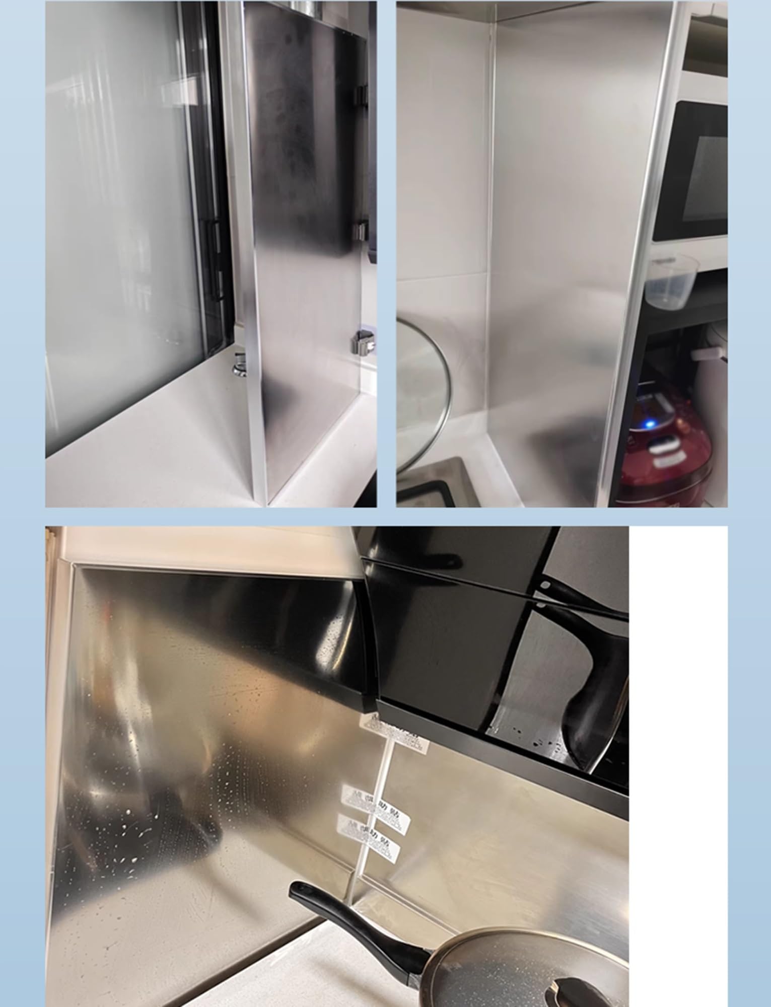 Protector térmico Pro Kitchen, panel de acero inoxidable, resistente al fuego y al calor for protección de estufas, refrigeradores y gabinetes,protector contra salpicaduras(39.0x23.4in/)