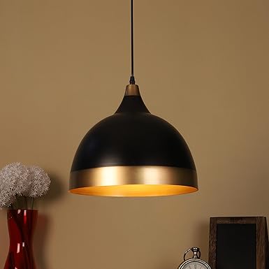 ELIANTE by Jainsons Lights | Modern Black Metal Hanging Pendant Light for Living Room Ceiling Scone Vintage Classic Designer(Bulb not Included) Bulb