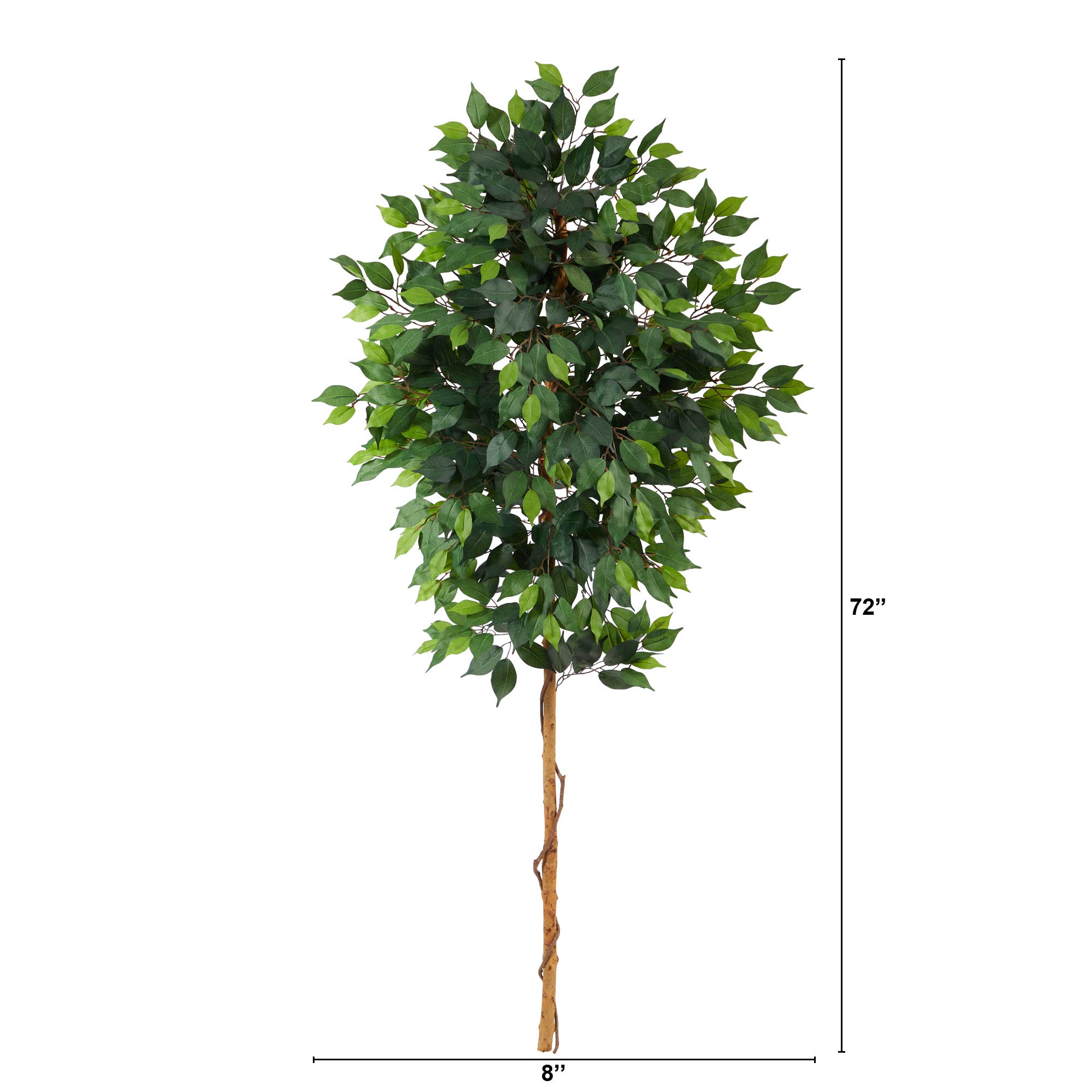 Nearly Natural 6ft. Ficus Artificial Tree (No Pot), Green
