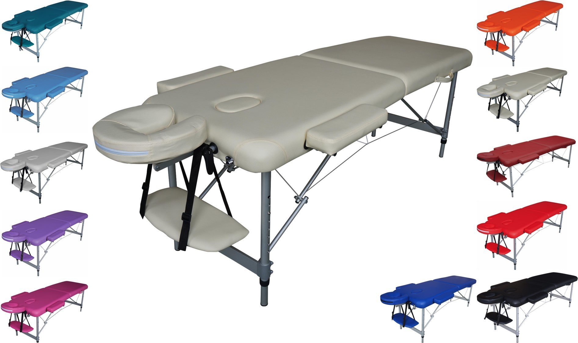 Titano Camilla portátil Ligera Aluminio para Masaje estética NO Respaldo (Beige)