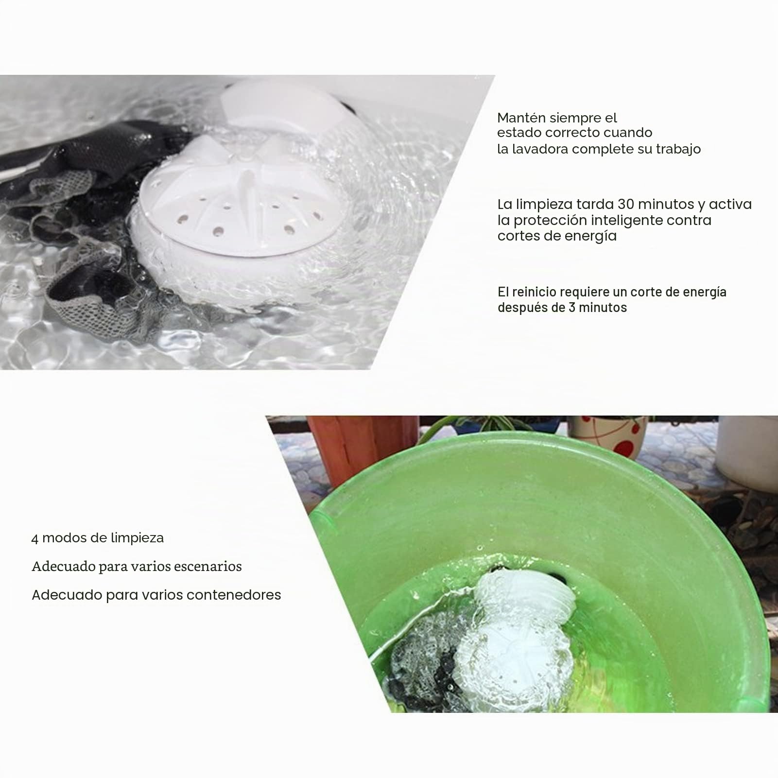 Lavadora Portátil, Mini Lavadora Doméstica de Doble Turbina con 4 Modos Ajustables, Lavadora de Ropa de Limpieza Eficiente para Cubo, Lavabo, Mesa de Lavado de Manos