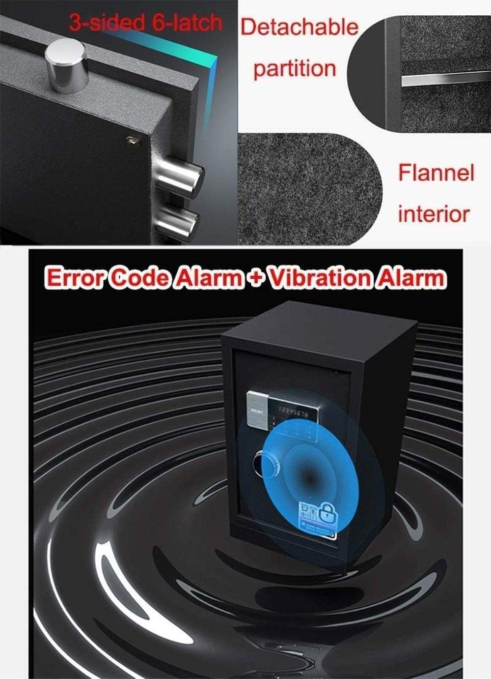 CLSDRZC Safes Safes Digital Security Hogar con botón Manual de Teclado Botón Family Business o Viajes 35 x 31 x 55 cm Safe