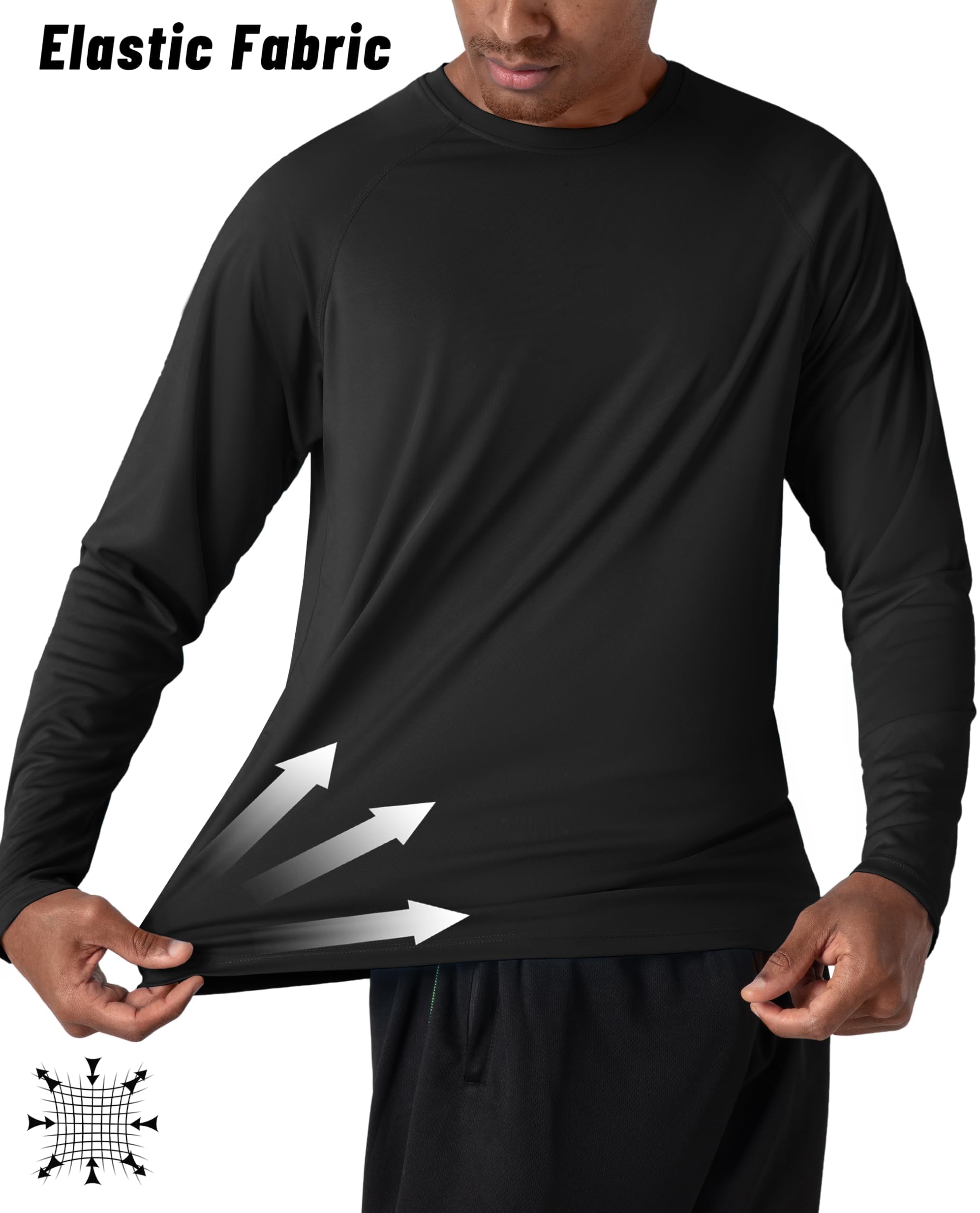 KEFITEVD Camiseta Casual de Manga Larga para Hombre Primavera Verano Camisetas Ligeras y Cómodas