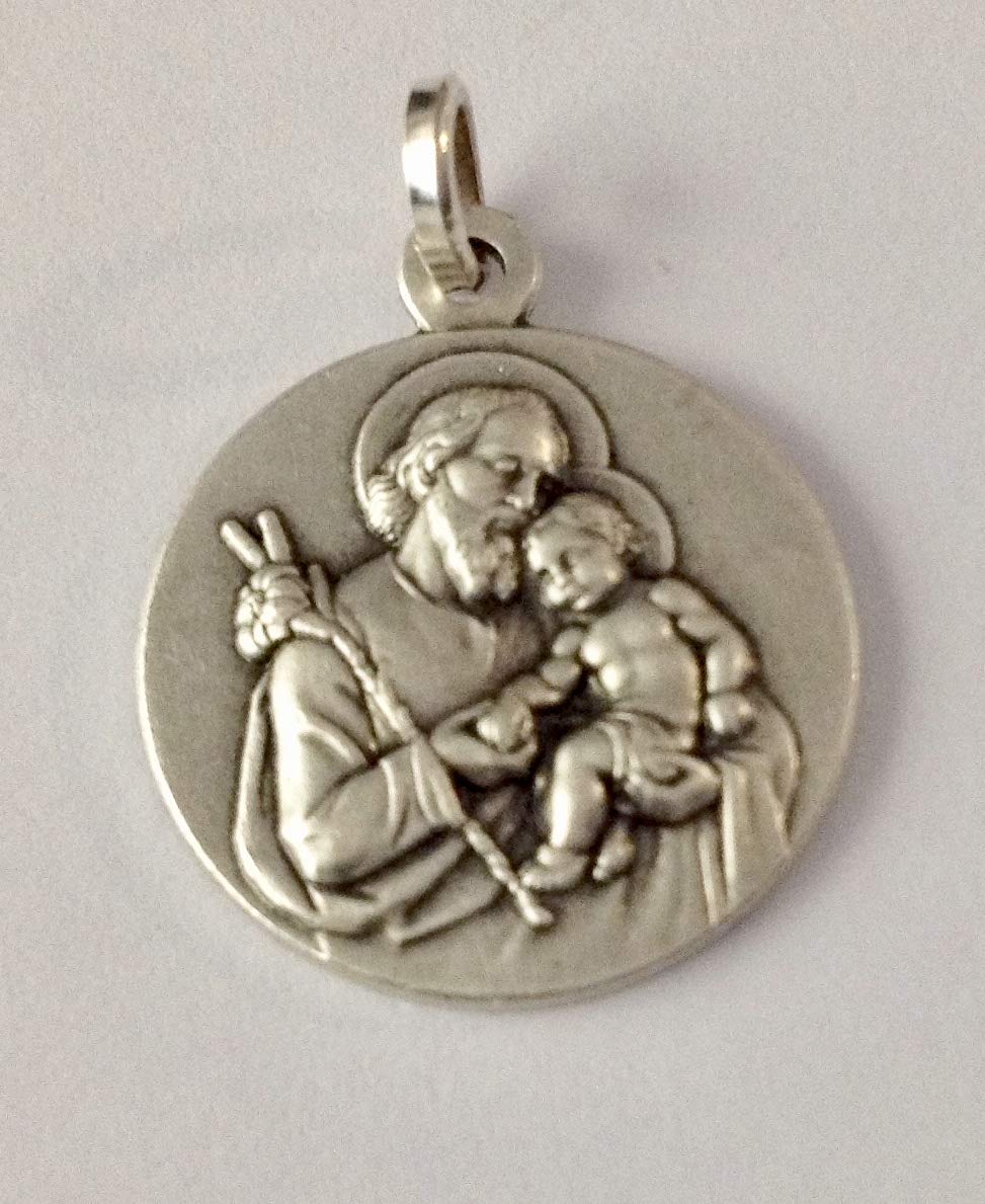 I G J Medalla de San José de Plata de Ley 925 - Patron De Los Trabajadores y la buena Muerte y Patrono de la Iglesia Universal