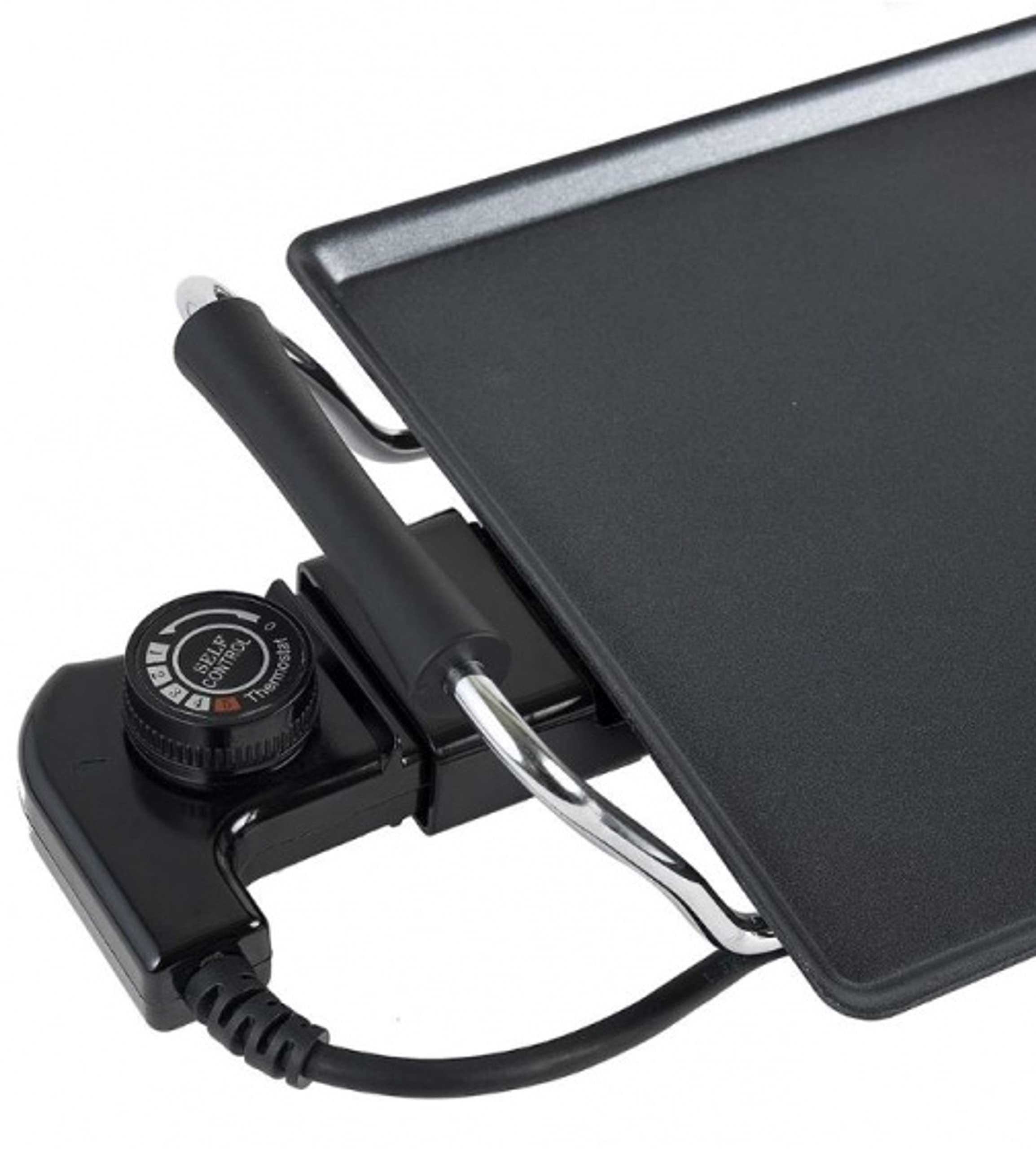 Bestron Piastra elettrica per grigliare, XXL Plancha piastra con rivestimento antiaderente, divertimento alla griglia per un massimo di 8 persone, superficie di cottura extra-lunga, colore: nero