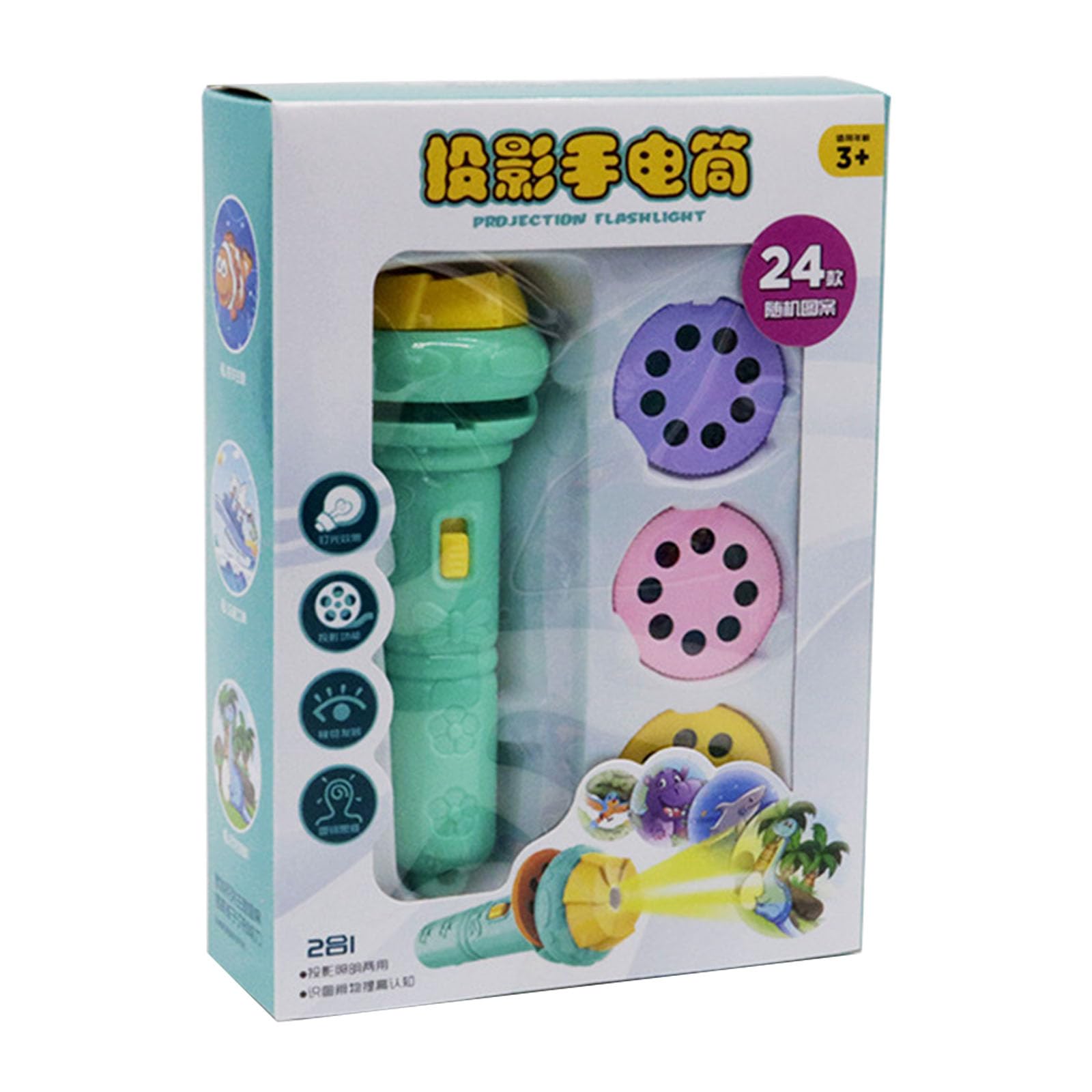 OSNIYAW Kids Flashlight Projector Toy with Cartoon Images for Cognitive Development Practical Construction Party Gift Kids Flashlight Projector Toy
