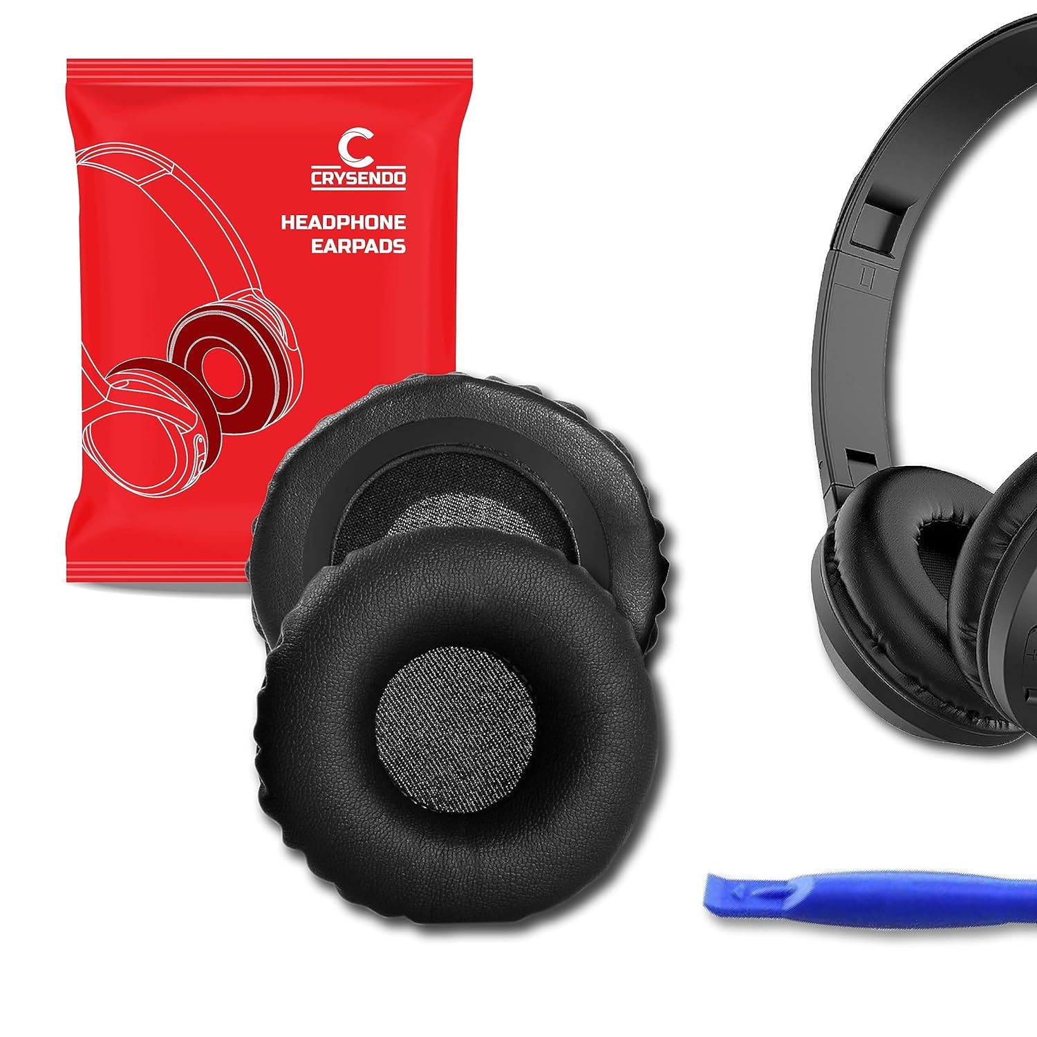 Crysendo Headphone Cushion Compatible with JBL Infinity Glide 500 & 700 Ear Cushion Pads | Replacement Ear Pad Covers | PU Leather & Soft Foam (Black)
