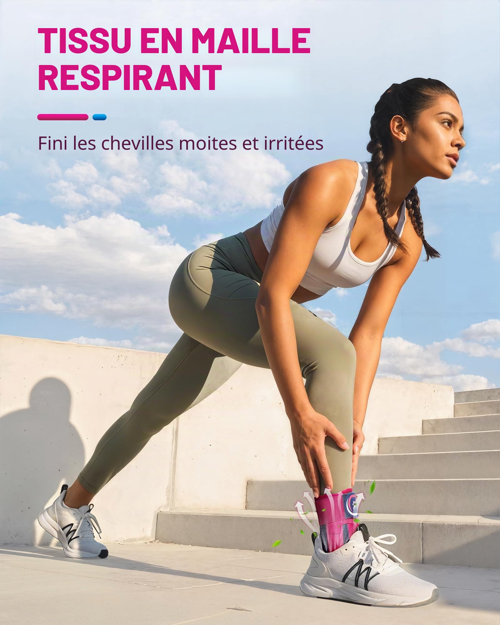 Fitomo Attelle de Cheville Homme Femme - Stabilisateurs Latéraux Amovibles pour Soutien et Stabilisation - Conçu pour la Récupération de Entorses, Tendinite d'Achille, Faiblesse et Gonflement, L