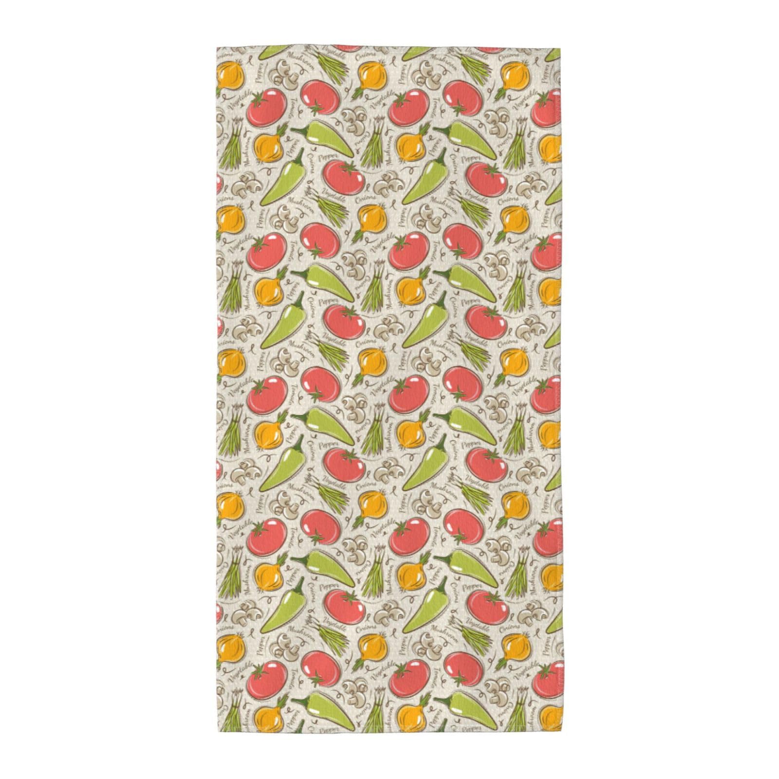 SDEGTHO Vegetable Fruit. Fashion Printed Bath Towel High Water Absorption For Hiking Trip