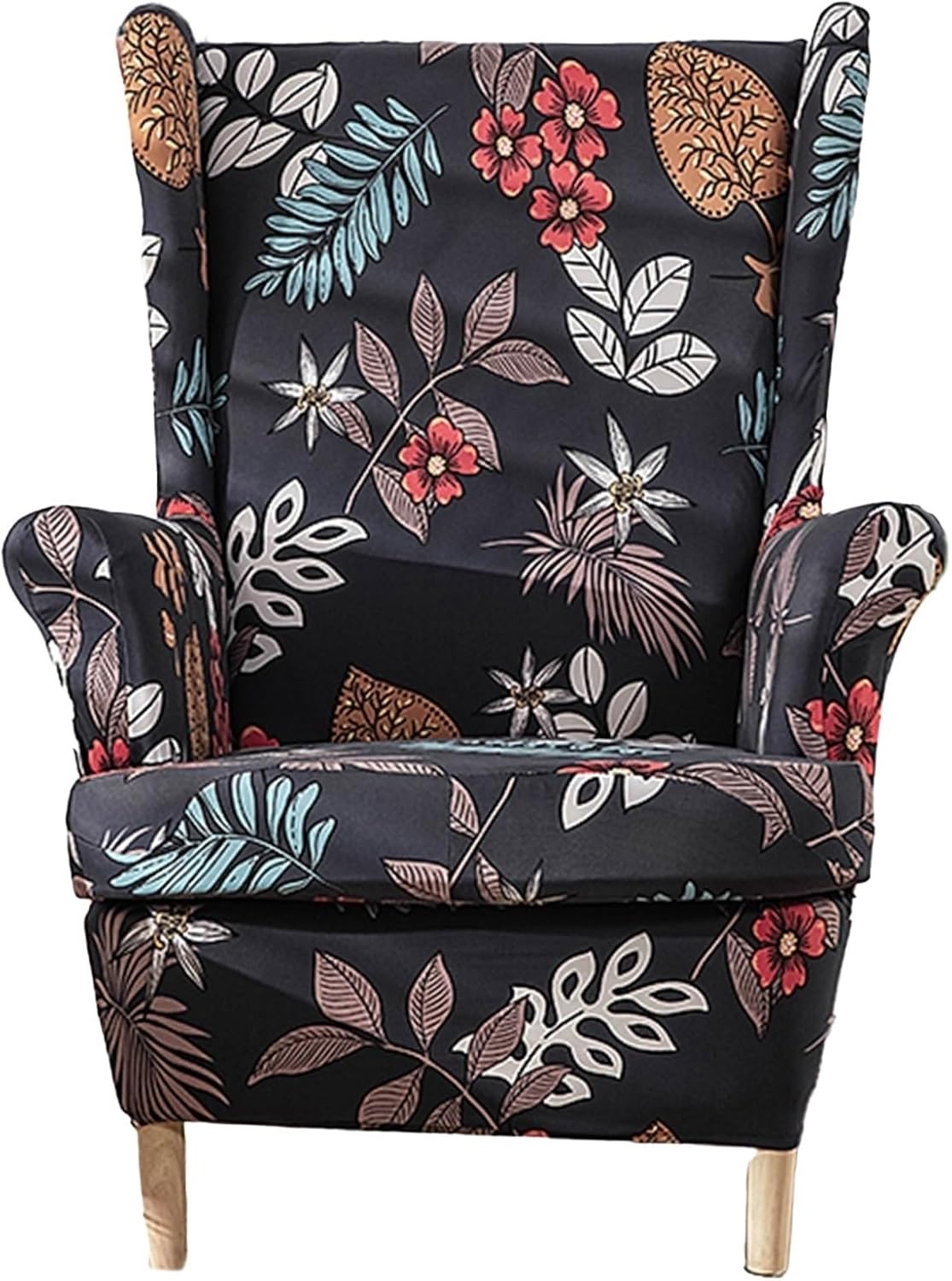 Wingback Chair Slipcovers – 2-Pack Stretch Spandex Armchair Covers, Universal Fit Washable Wingback Chair Covers Furniture Protector, Slipcovers for Wingback Chairs(Multi-Colored)