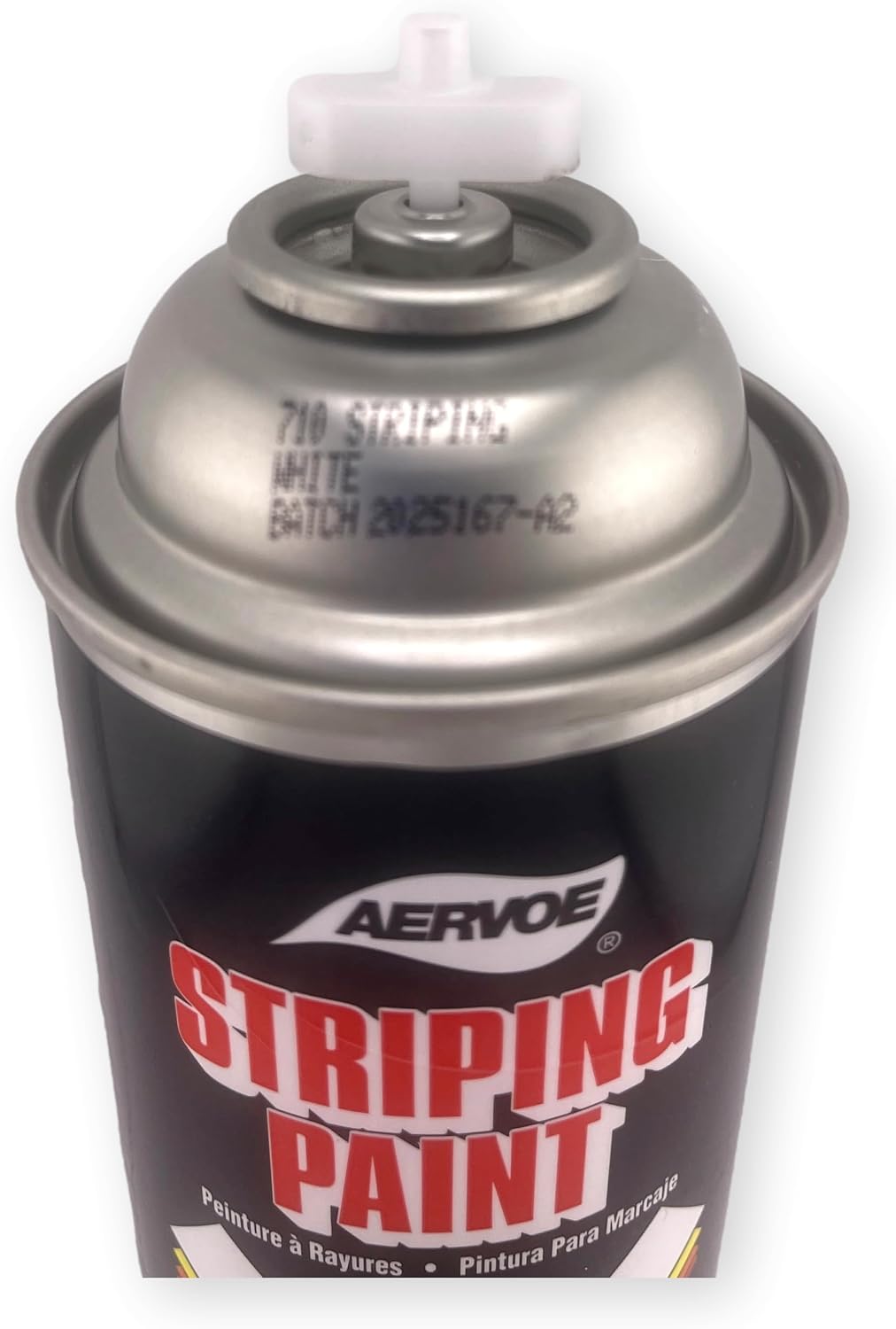Aervoe 710 Striping Paint, White, Solvent-Based, 4" Wide Stripe, Fast Drying, Case of 12 Cans