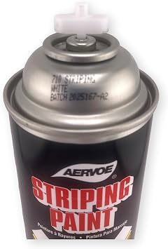 Aervoe 710 Striping Paint, White, Solvent-Based, 4 Wide Stripe, Fast Drying, Case of 12 Cans