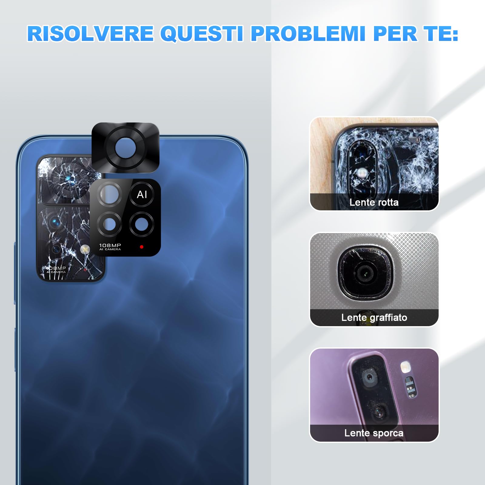 Vetro Fotocamera Posteriore Per Xiaomi Redmi Note 11S 5G - Kit Riparazione Con Strumenti - Foto 9